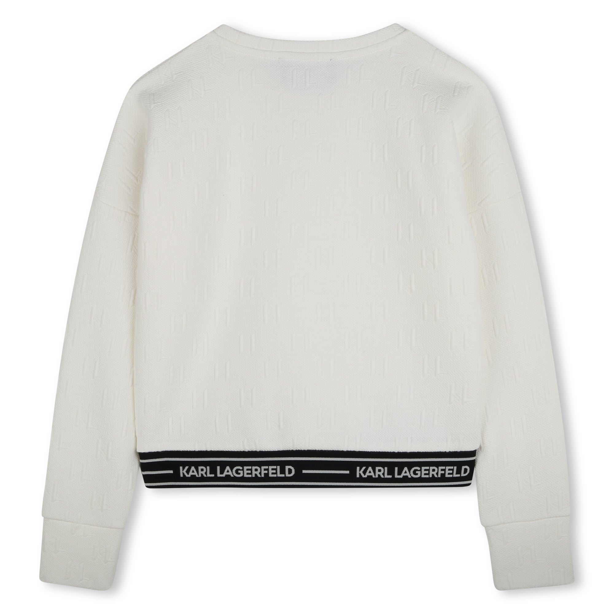 Karl Lagerfeld Jacquard Embossed Sweatshirt for Women - Stylish & Comfortable Pullover for Casual Wear, Outfits & Layering