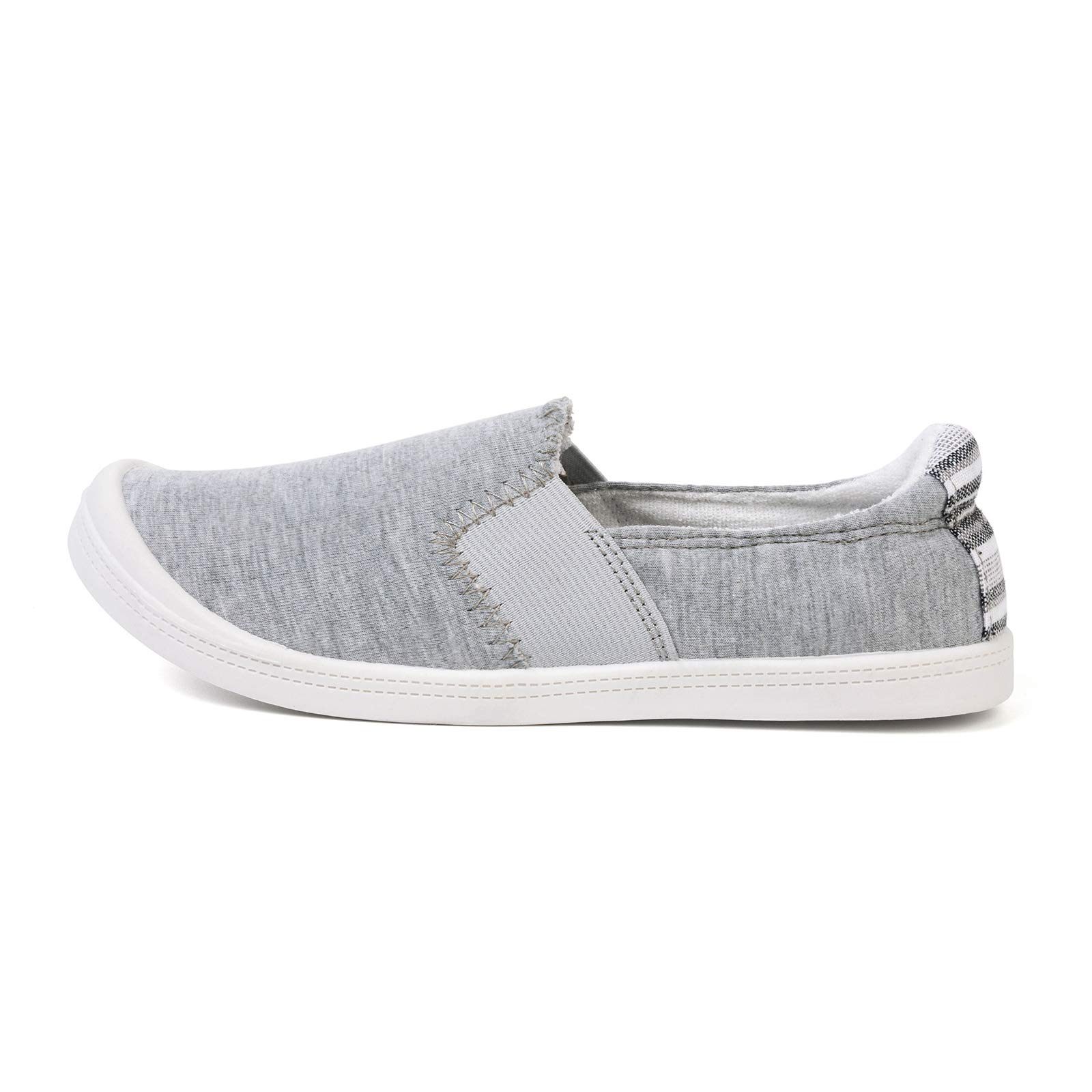 FunkyMonkey Women's Comfortable Low Top Canvas Slip-On Sneakers - Classic Casual Walking Shoes for Everyday Wear, Work & Travel