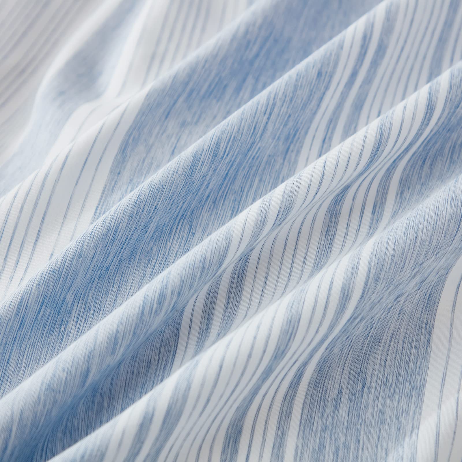 Breathable Soft Brushed Microfiber Duvet Cover Set - King Size Blue Striped Bedding with Button Closure (Includes 1 Duvet Cover + 2 Pillowcases) | Perfect for Cozy Bedrooms & Guest Room Decor