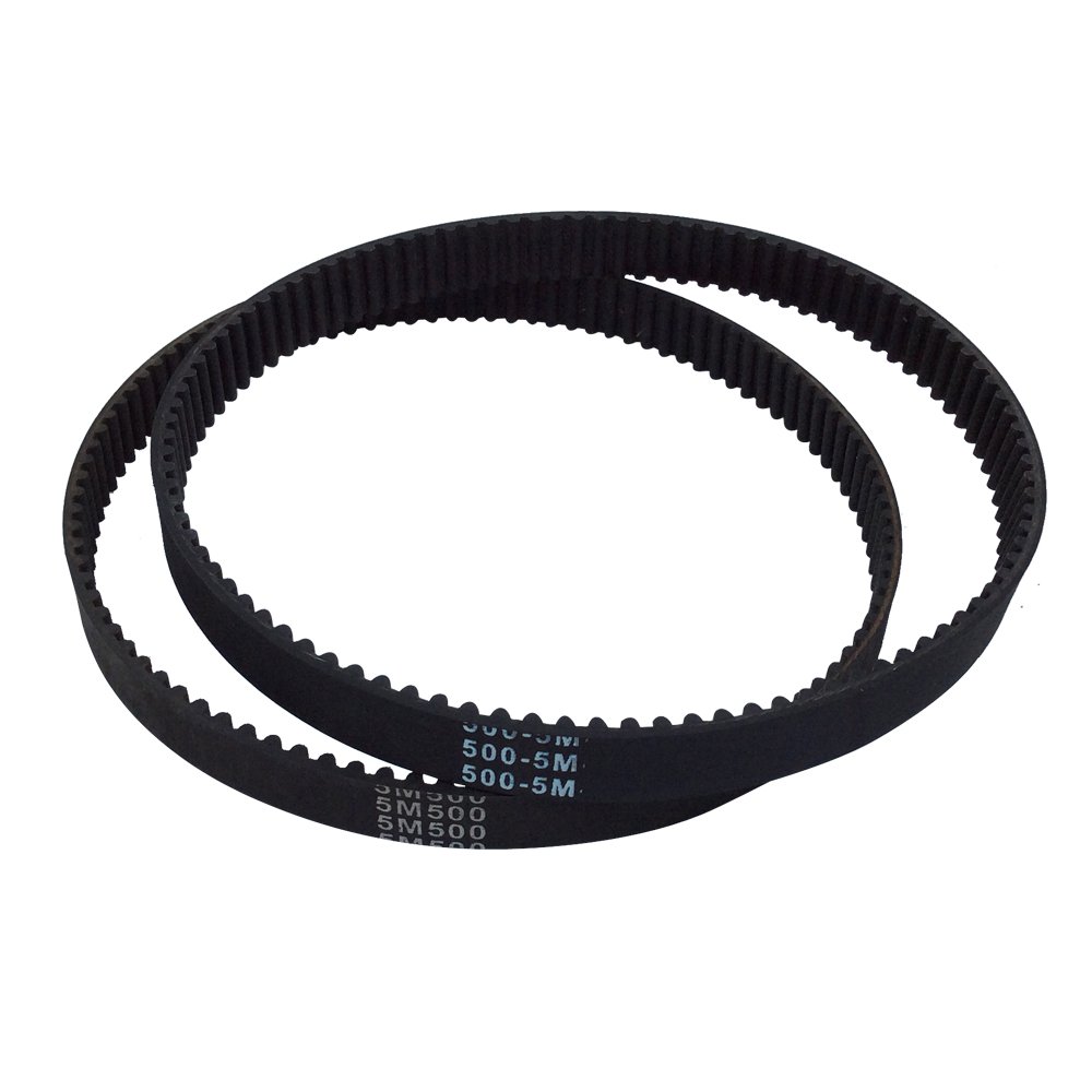 2Pcs HTD 5M Rubber Timing Belts 500mm Length 100 Teeth 15mm Width Closed-Loop Industrial Synchronous Belt for 3D Printers, CNC Machines, and Conveyor Systems