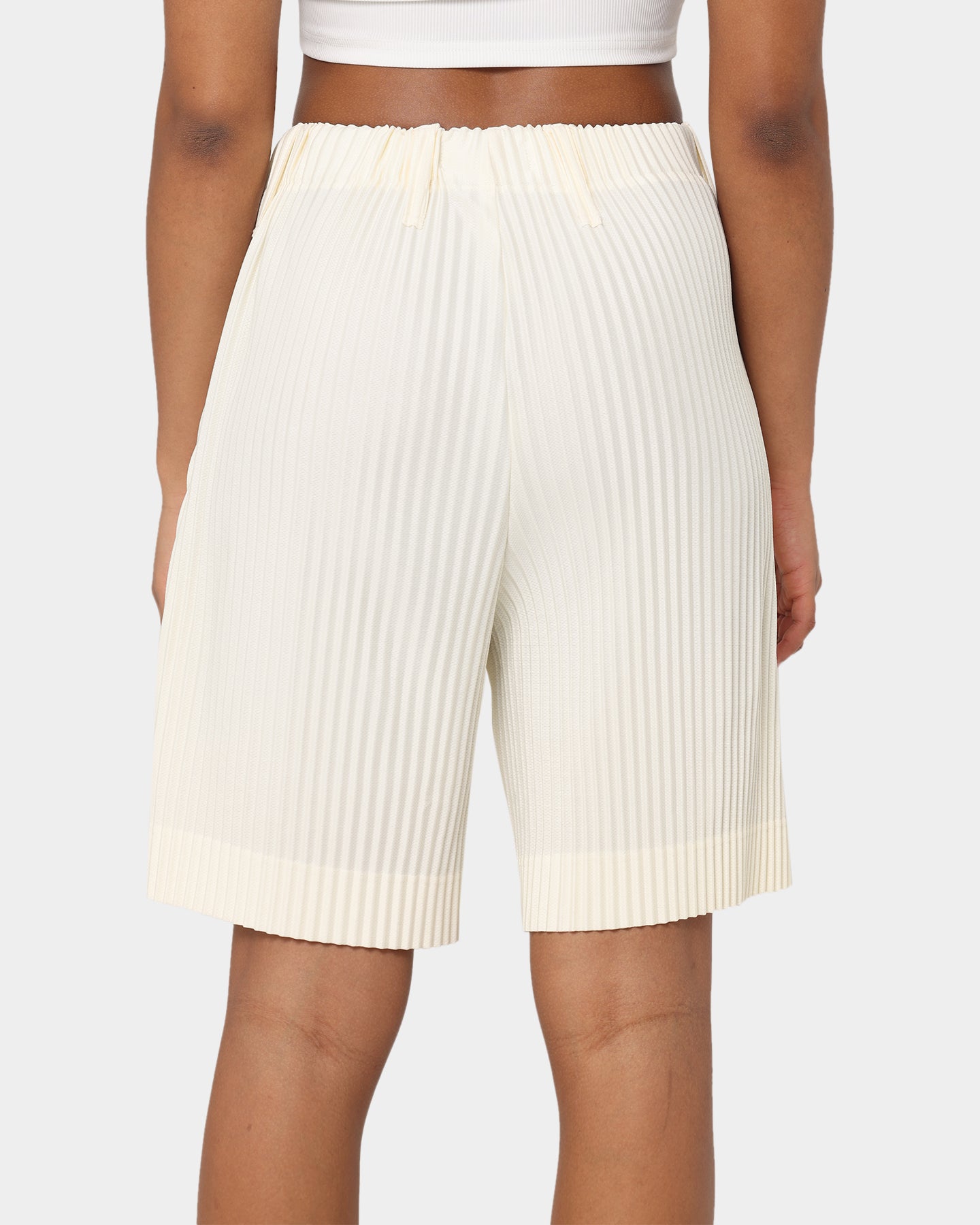 404 Harbour Plisse Shorts in Ecru - Stylish and Comfortable Women's Casual Shorts for Summer Outfits, Beachwear, and Lounge Wear