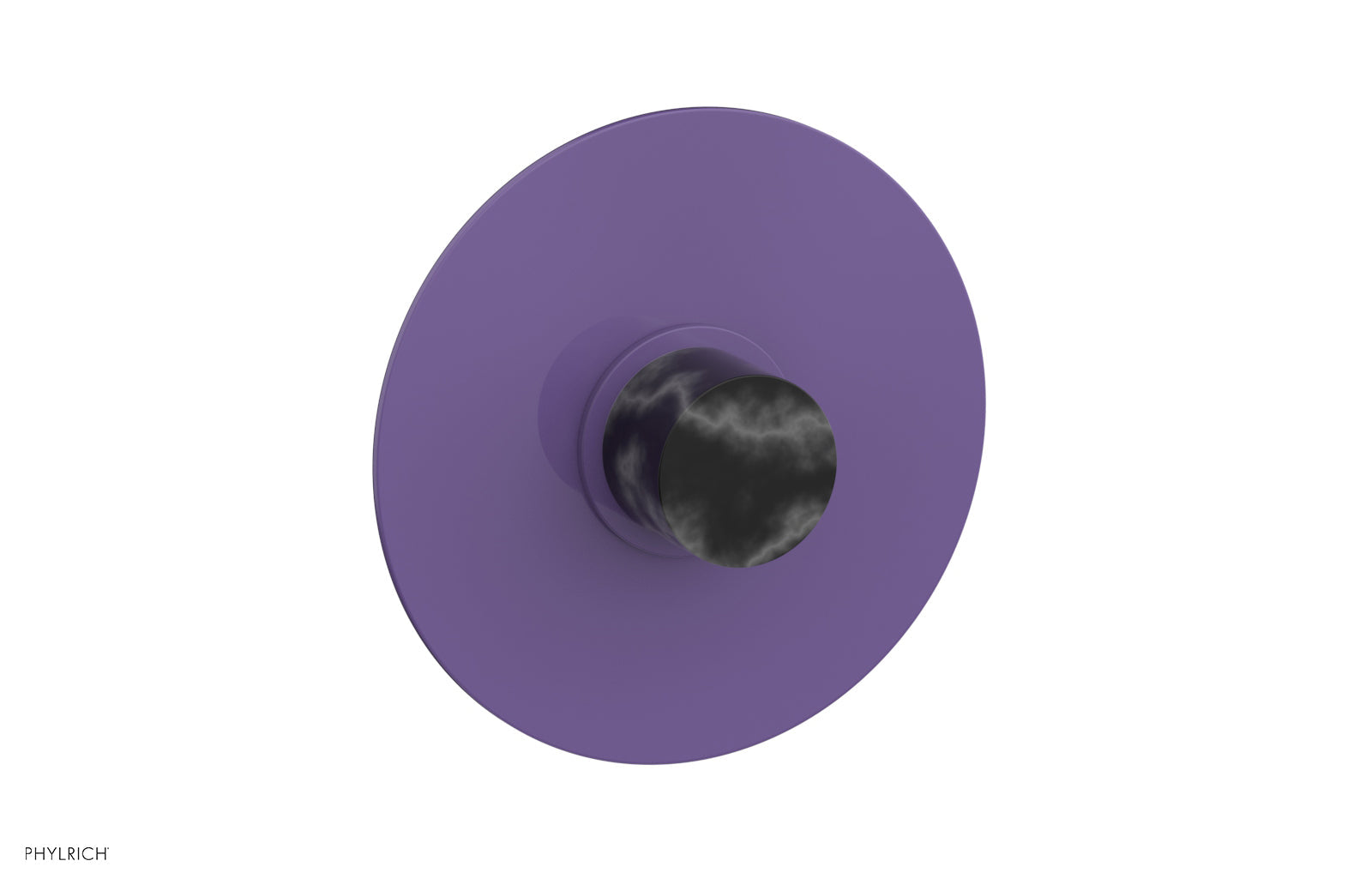 BASIC II Pressure Balance Round Shower Plate & Handle Trim Kit - Black Marble Handle 4 182 - Perfect for Modern Bathroom Renovations and Spa-Like Shower Experiences