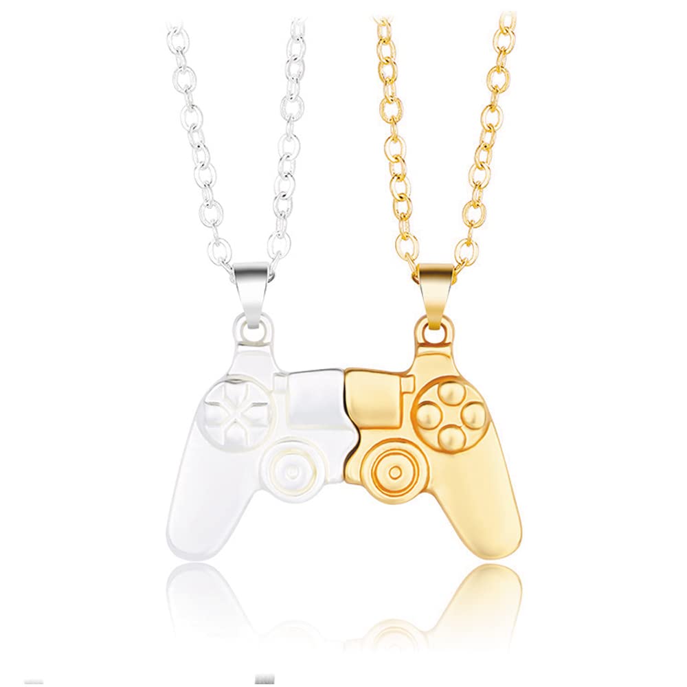 Magnetic Game Controller Necklace for Couples - Best Friend Matching Jewelry Set - Cute Friendship Gift for Gamers - Perfect for Valentine's Day, Anniversary & Gaming Events