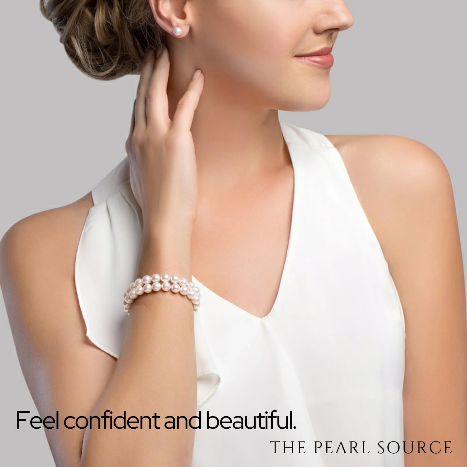 AAAA Quality 6-7mm Round White Freshwater Cultured Pearl Bracelet for Women | Sterling Silver Jewelry | Perfect Gift for Christmas, Holidays & Anniversaries | Elegant Accessory for Weddings, Parties & Formal Events