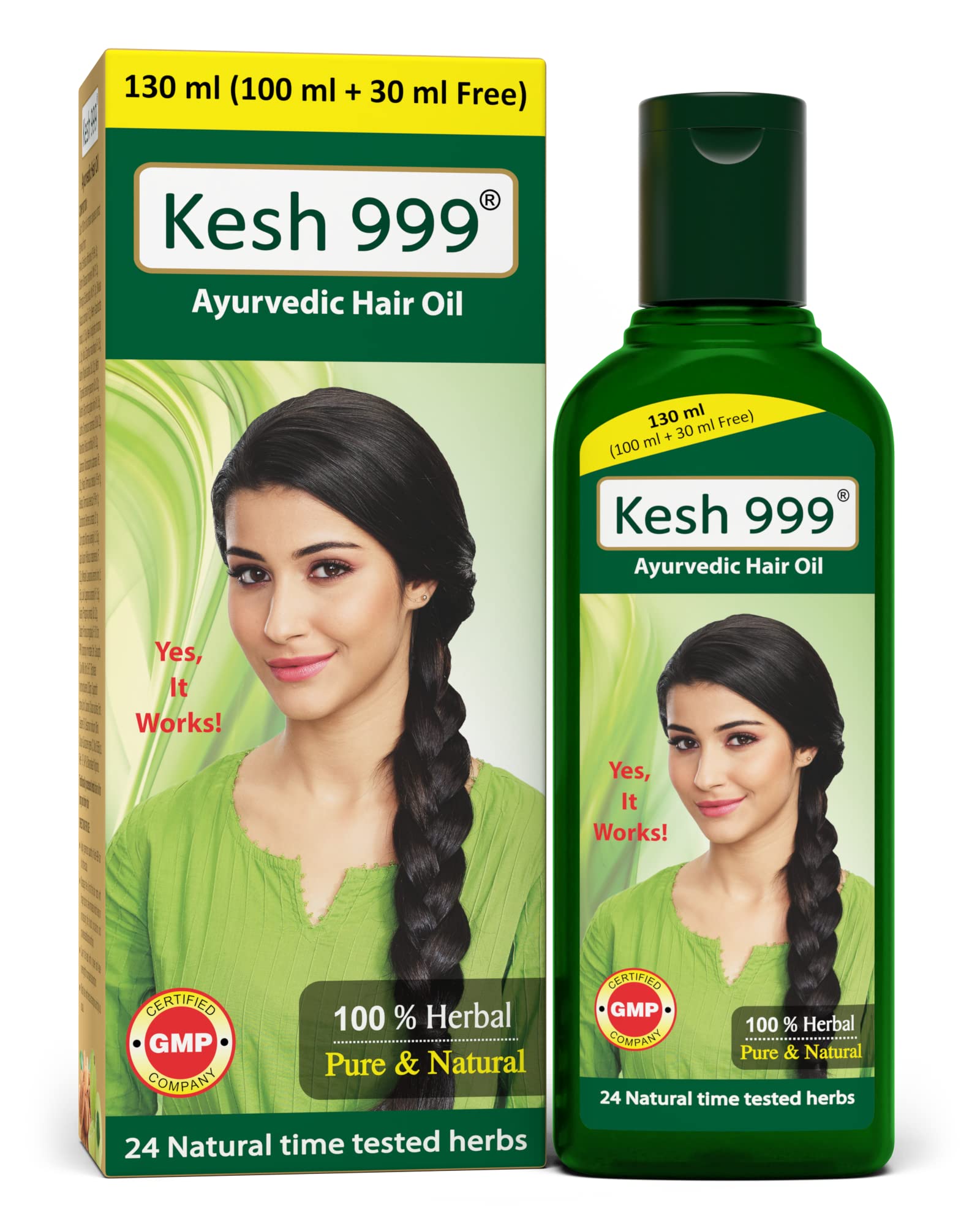 Kesh-999 Ayurvedic Hair Oil for Hair Growth | Anti-Hair Fall Treatment with 24 Natural Herbs Extract | Daily Nourishing Hair Care | Perfect for Dry, Damaged & Frizzy Hair | Pack of 1