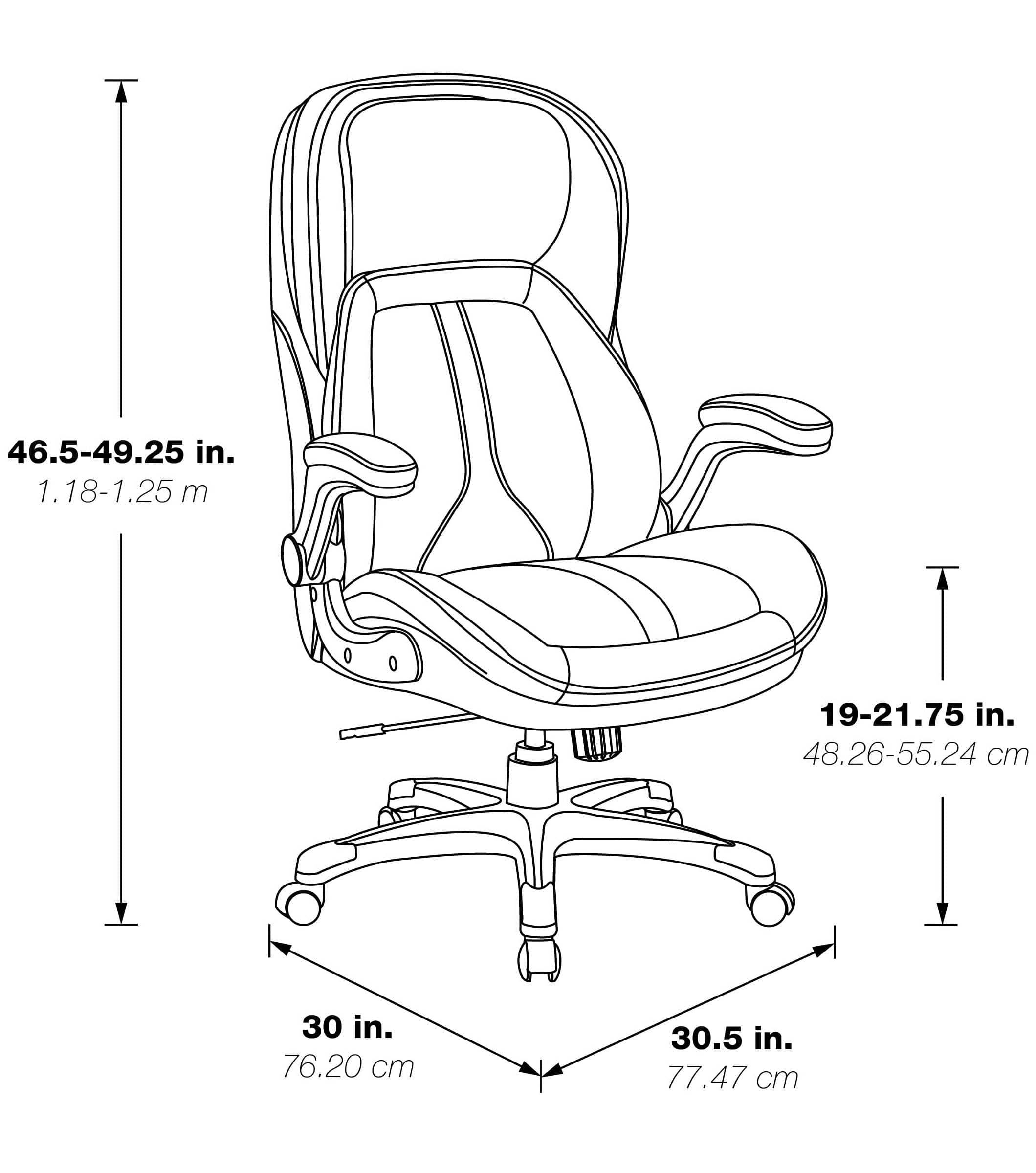 Premium Bonded Leather Executive Office Chair with Flip-Up Arms - High Back Ergonomic Desk Chair for Home & Office [ECH620636] - Perfect for Long Work Hours, Gaming, and Conference Rooms