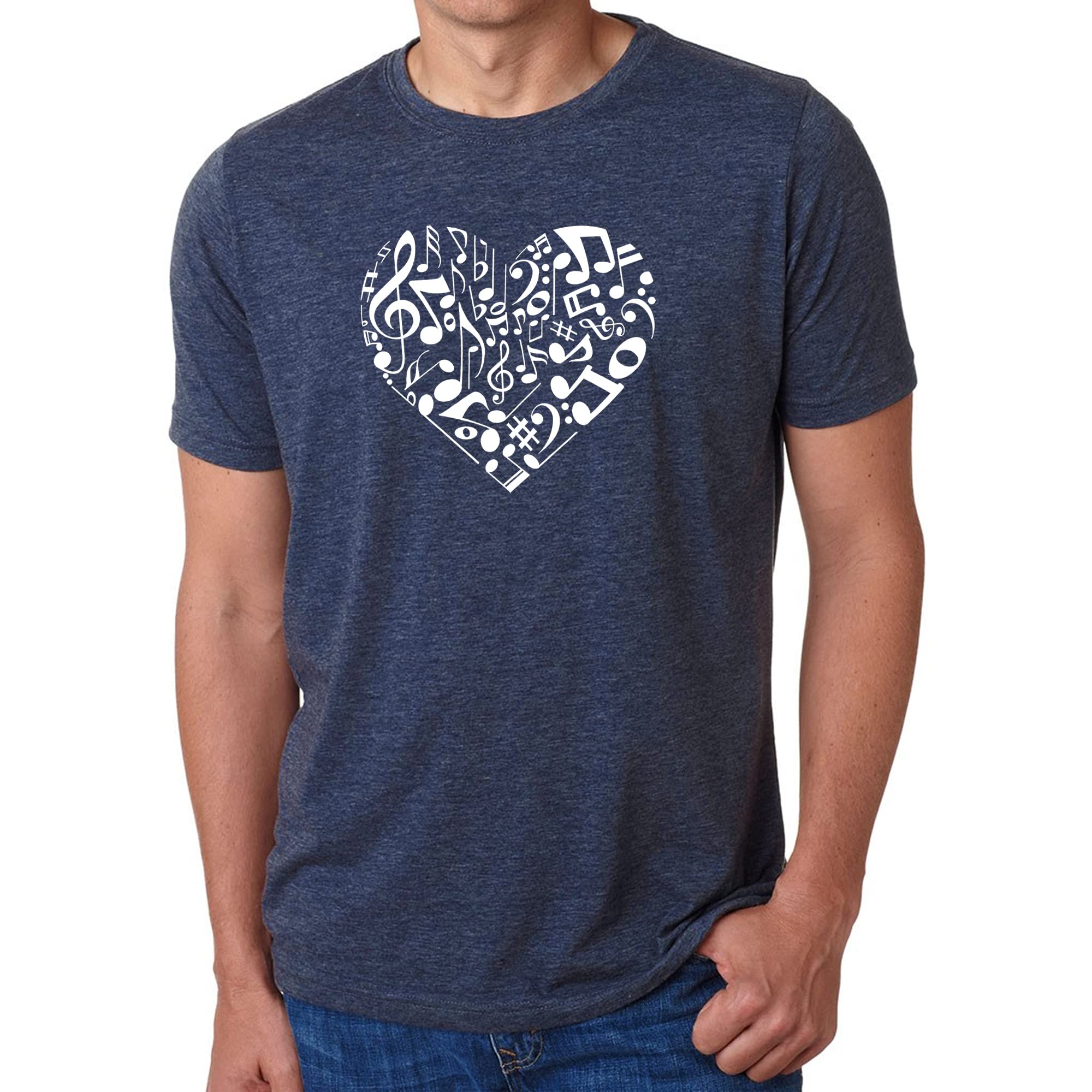 Premium Men's Word Art Graphic T-Shirt - Heart Notes Design | Comfortable Cotton Blend Tee for Casual Wear, Gifts & Everyday Outfits