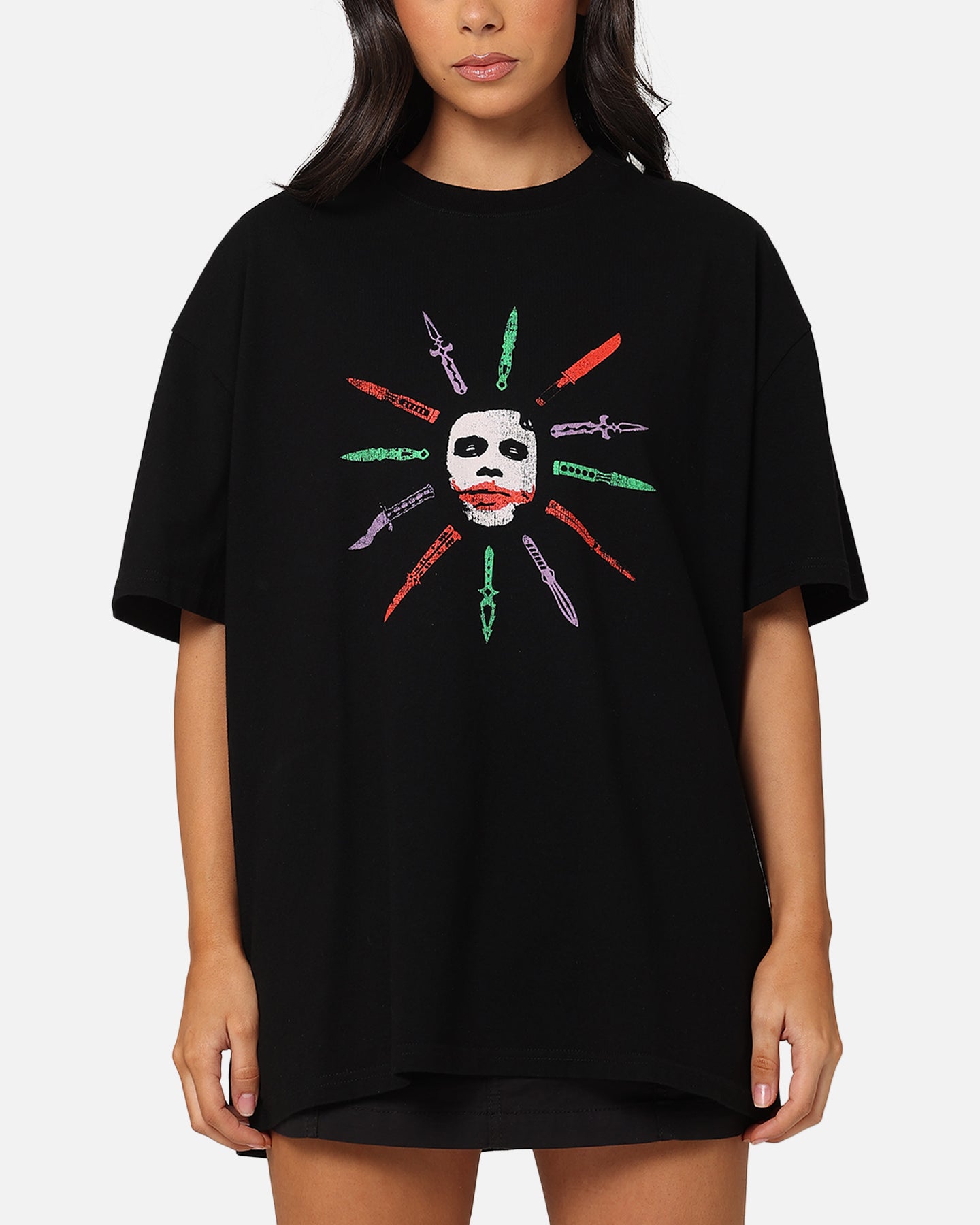 DC Batman The Joker Scars Graphic T-Shirt - Black Cotton Vintage Tee for Men - Perfect for Cosplay, Halloween & Comic Con Events