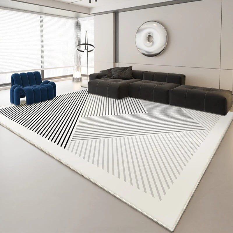 Nellie Modern Geometric EasyClean Velvet Area Rug - Soft Non-Slip Living Room Carpet for Bedroom, Nursery & Home Decor