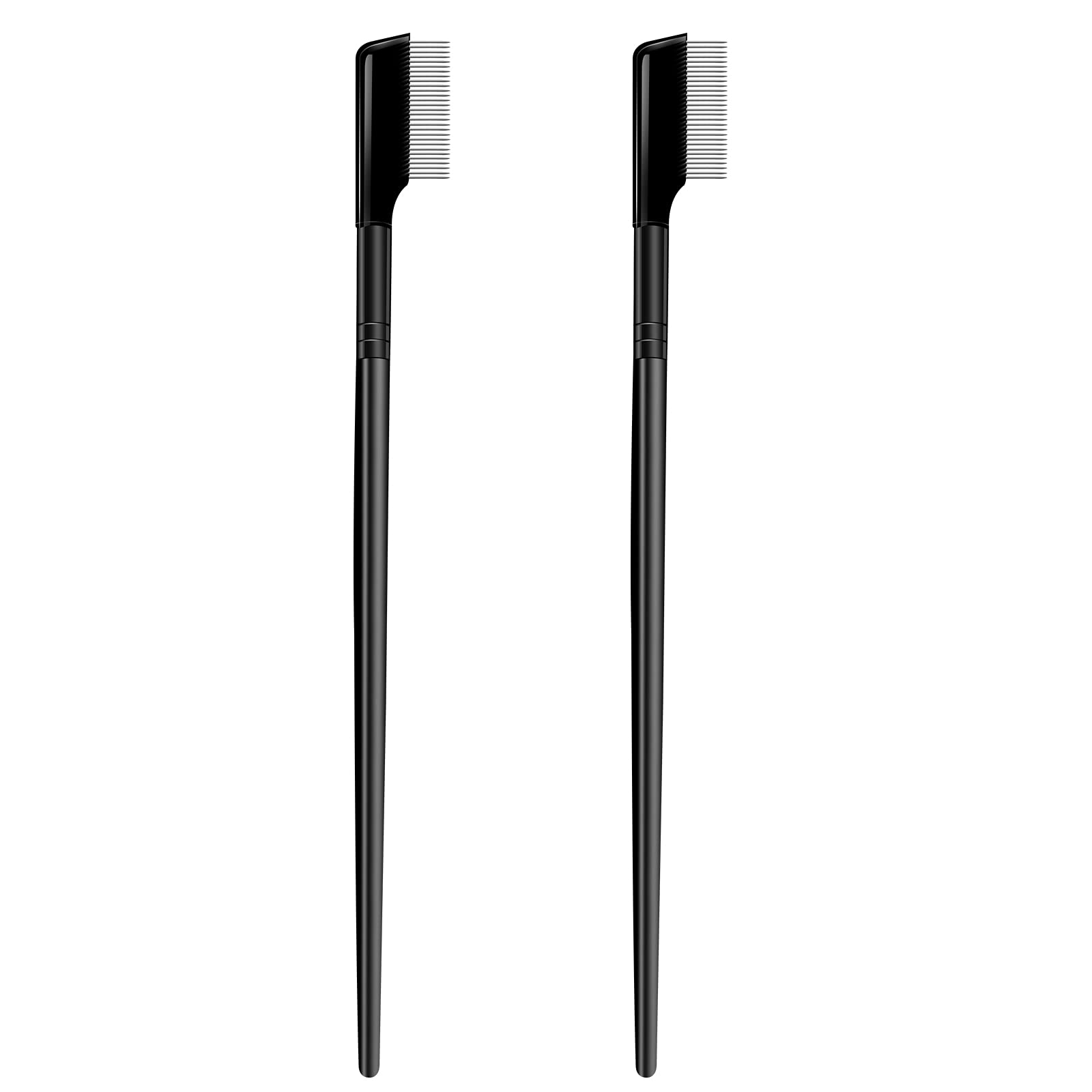 Professional Metal Eyelash Comb & Mascara Brush Set - 2PC Lash Separator & Curler Tools for Perfect Eyelash Extension & Makeup Application | Ideal for Salon, Home Use & Travel Beauty Kit