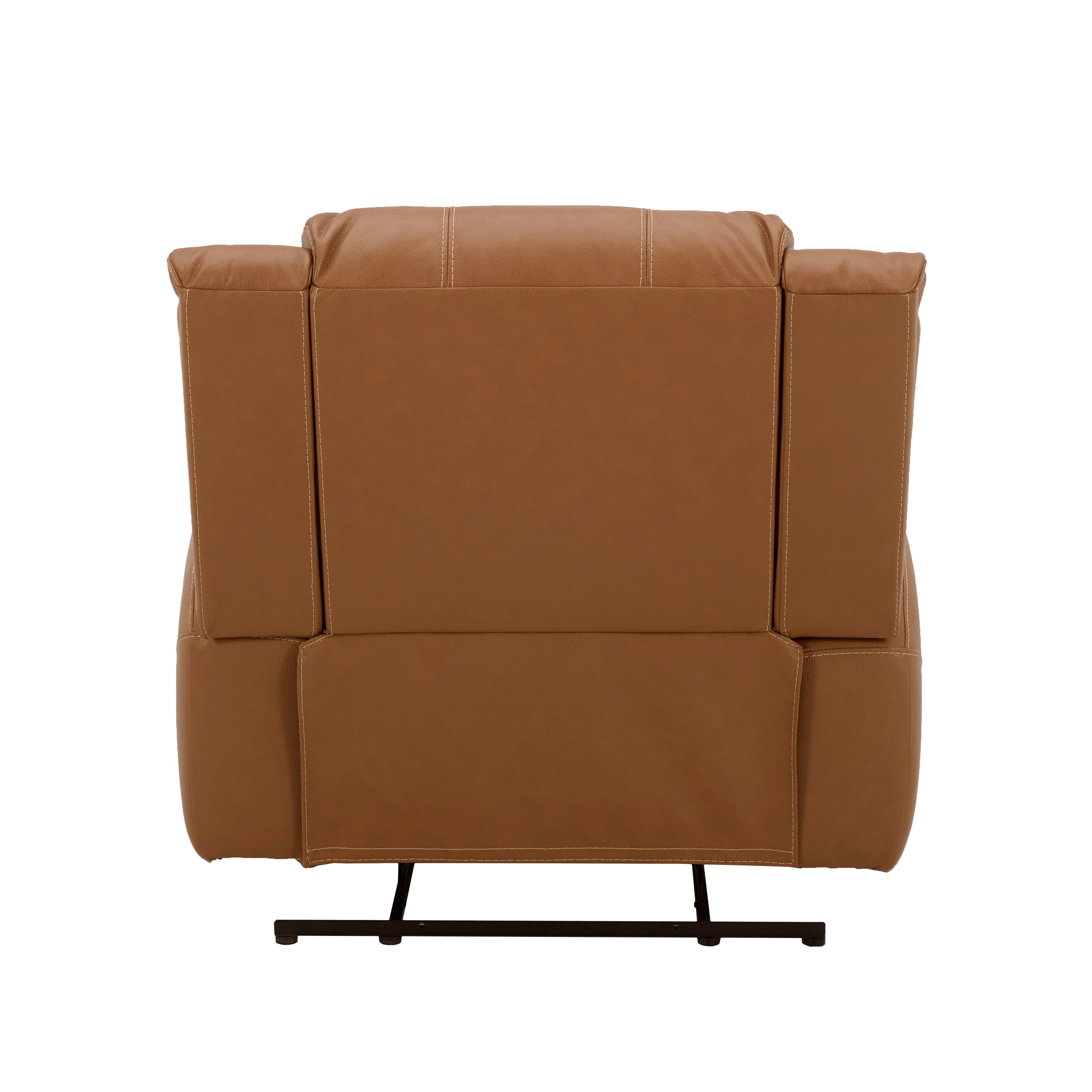 Premium Cozura Leather Power Recliner Chair - Roundhill Furniture Electric Massage Recliner with USB Charging & Cup Holders - Perfect for Living Room, Home Theater & Man Cave Relaxation