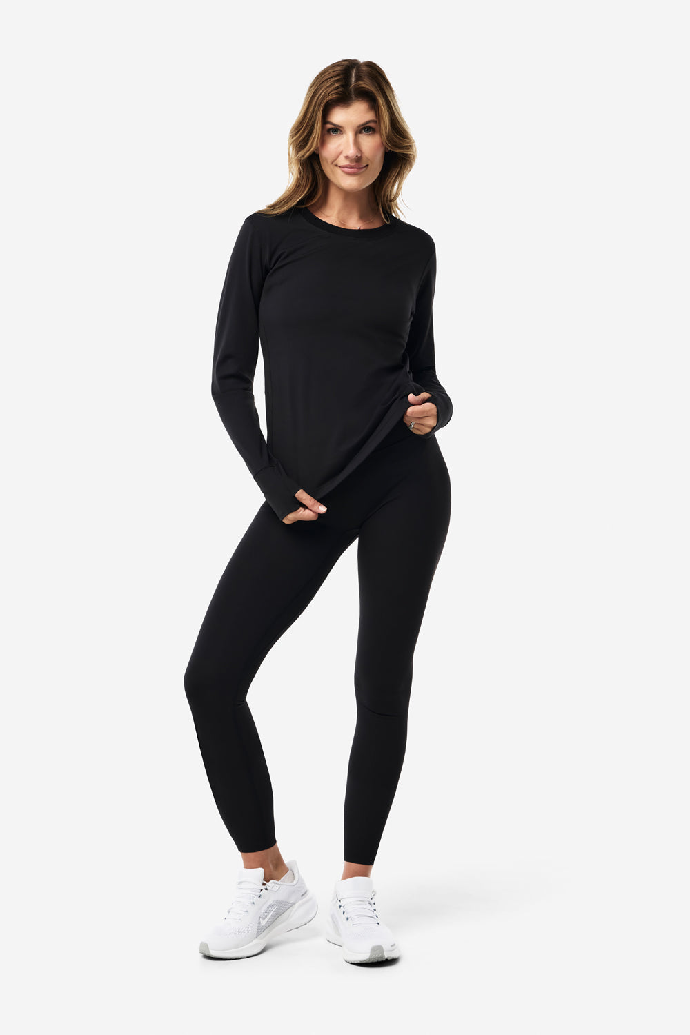 Long Sleeve Base Layer Top for Men & Women - Moisture Wicking Thermal Shirt in Black | Perfect for Hiking, Running & Cold Weather Activities