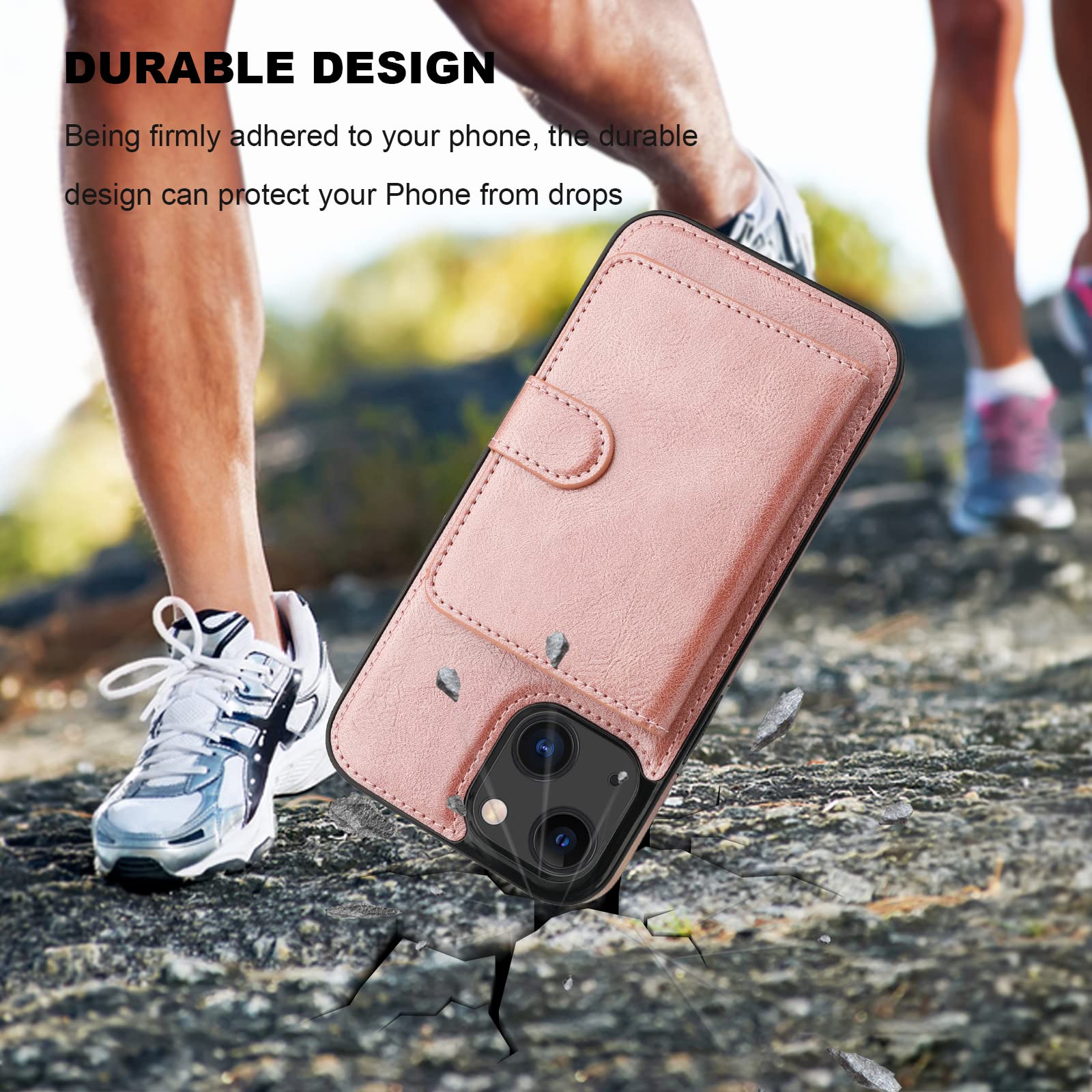 Premium PU Leather iPhone 13 Wallet Case with MagSafe - Magnetic Detachable Flip Cover, RFID Blocking, Card Slots & Kickstand | Wireless Charging Compatible 6.1