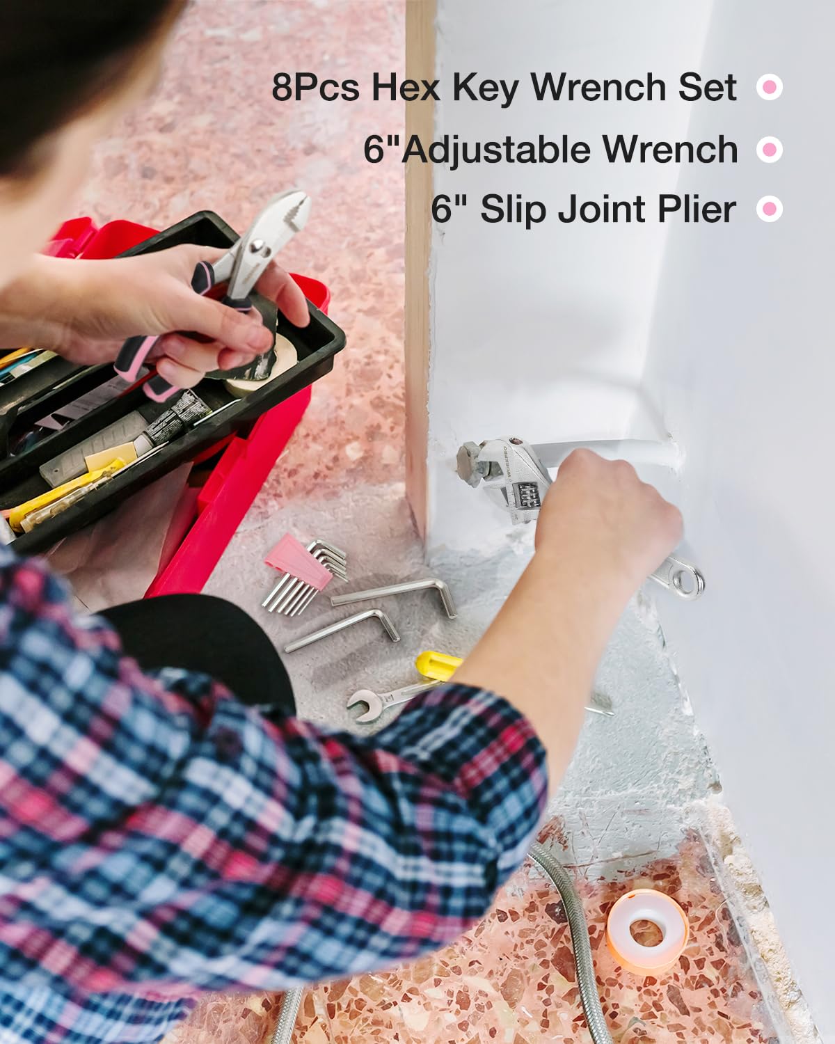 WORKPRO 20V Pink Cordless Drill Driver Set with 236-Piece Pink Tool Kit & Carrying Pouch - Perfect for DIY Home Projects, Woodworking, and Light Construction Tasks