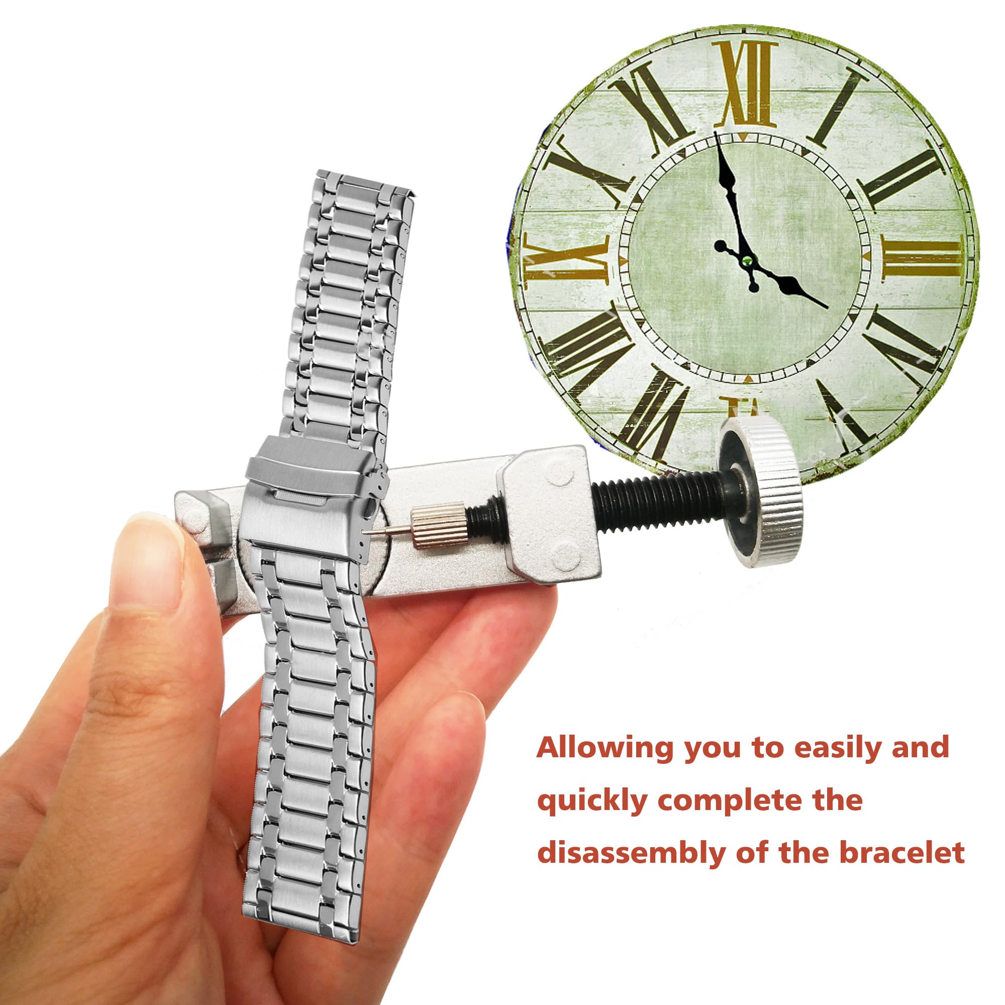 Professional Watch Link Removal Tool Kit with 10 Extra Pins - Stainless Steel Watch Band Sizing Adjustment Tool for Bracelet Repair - Perfect for Watch Repair Shops, Jewelers & DIY Watch Maintenance