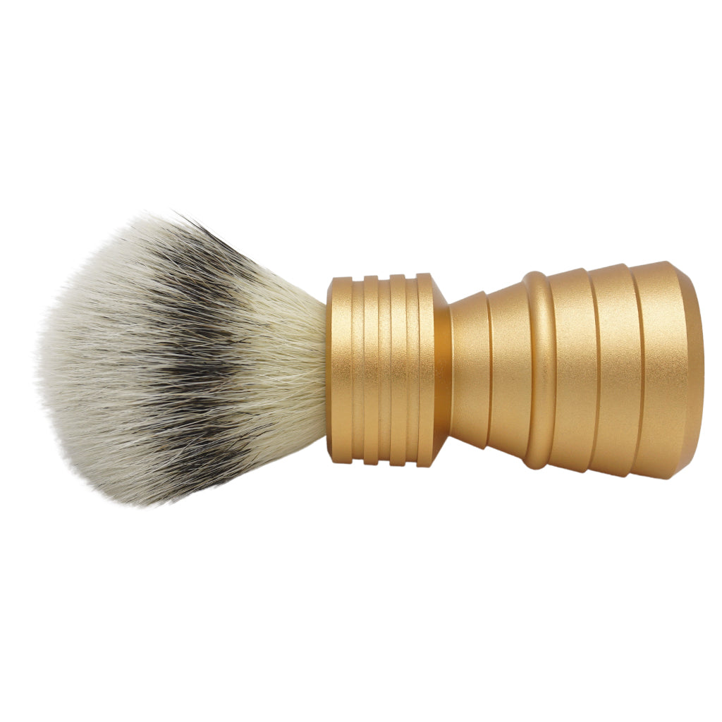 23mm Mühle STF Large x AP Shave Co. Alumihandle Gold Matte Rocket Shaving Brush - Premium Synthetic Shaving Brush for Men - Perfect for Wet Shaving & Beard Grooming at Home or Travel