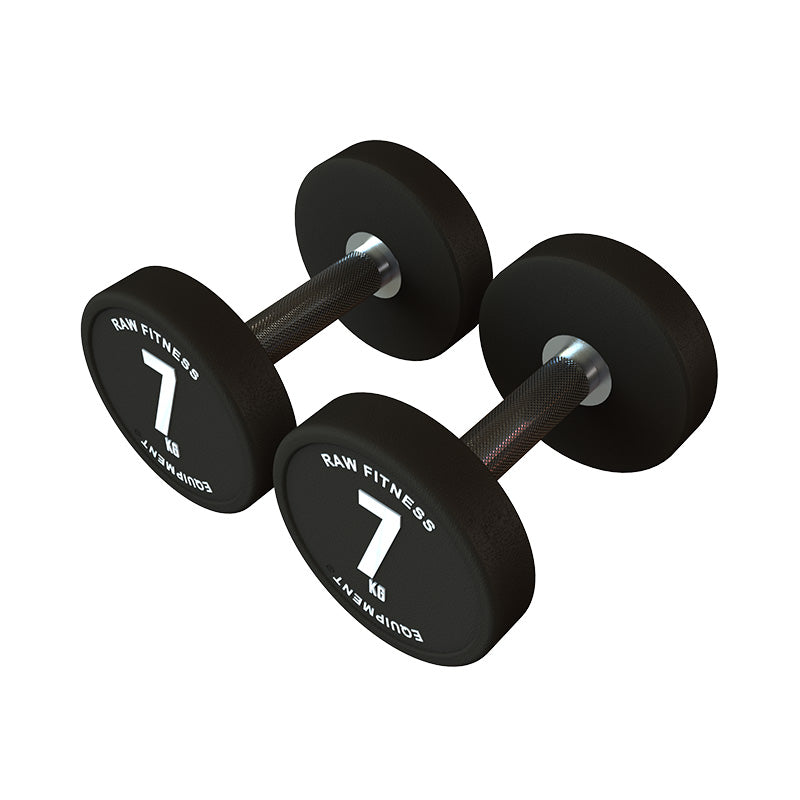 7KG Dumbbell Set - Round Rubber Coated Free Weights for Home Gym, Strength Training & Fitness Workouts - Perfect for Men & Women