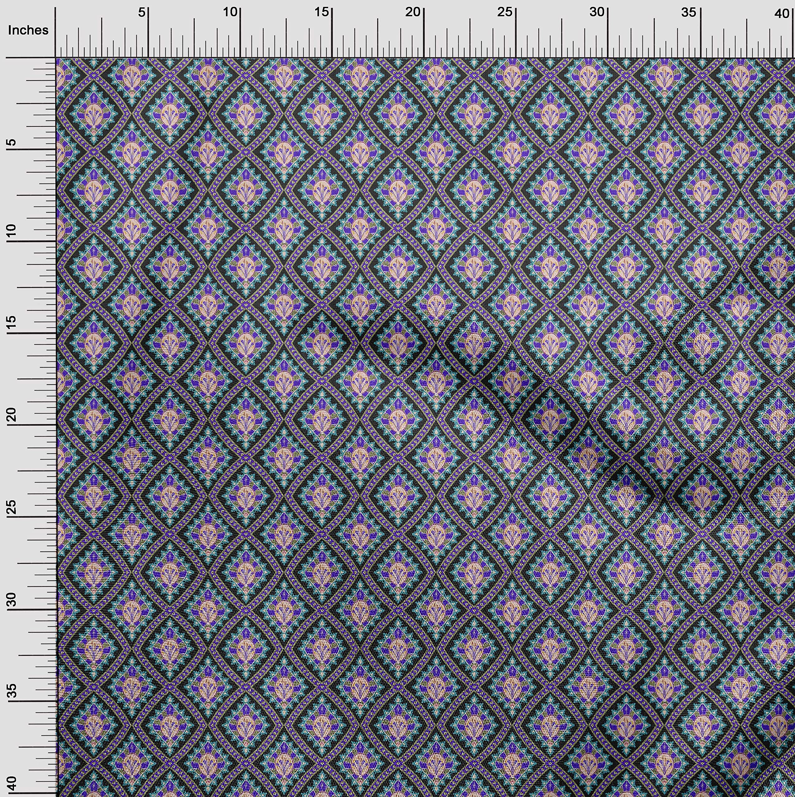 Premium 100% Cotton Cambric Black Fabric - 42 Inch Wide by The Yard for Asian Kilim Dresses & DIY Sewing Projects | Perfect for Traditional Clothing, Home Decor & Crafting