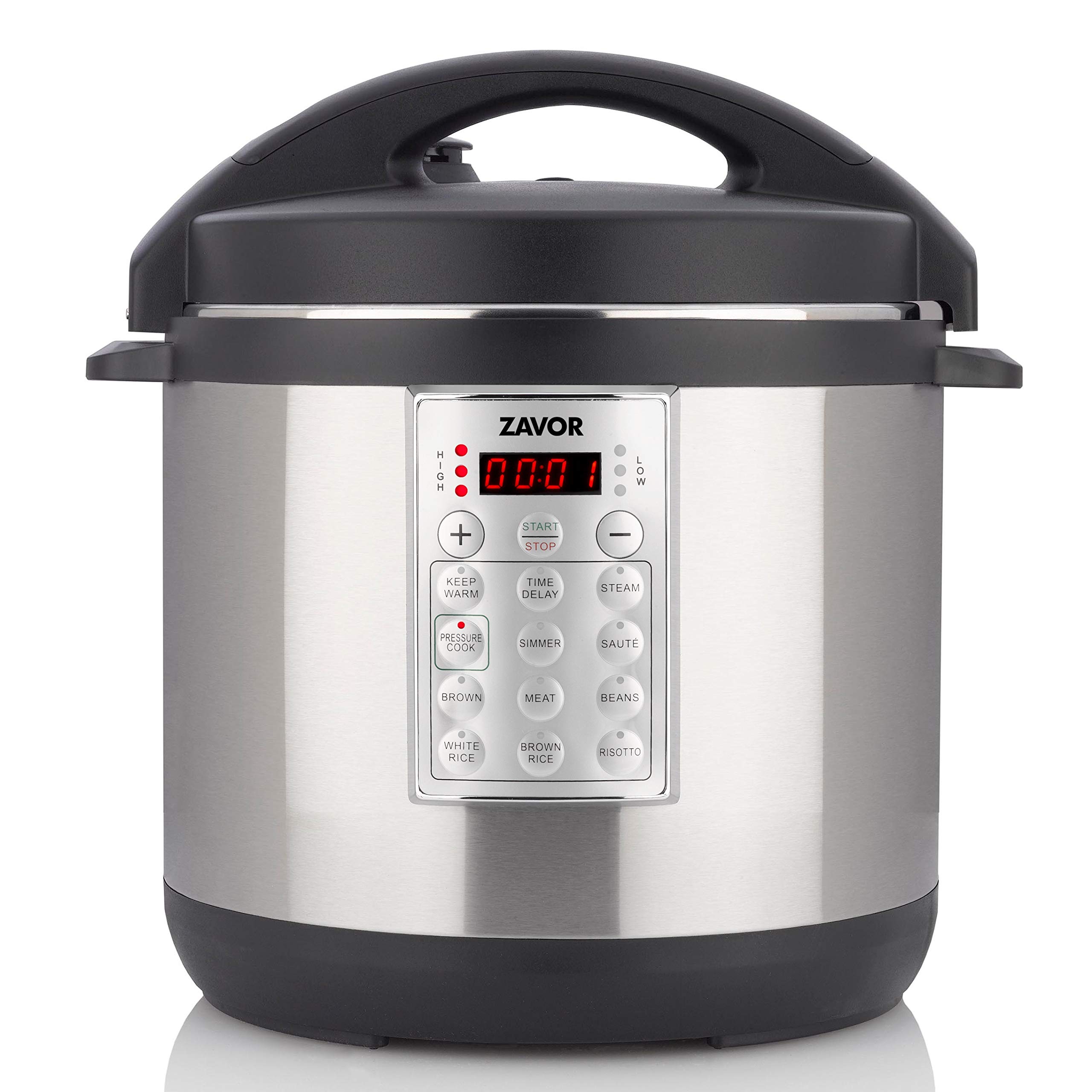 Zavor Select 6 Quart Electric Pressure Cooker & Rice Cooker - Stainless Steel, Non-Stick Pot, Multi-Function for Fast Cooking - Perfect for Meal Prep, Family Dinners & Healthy Eating (ZSESE01)