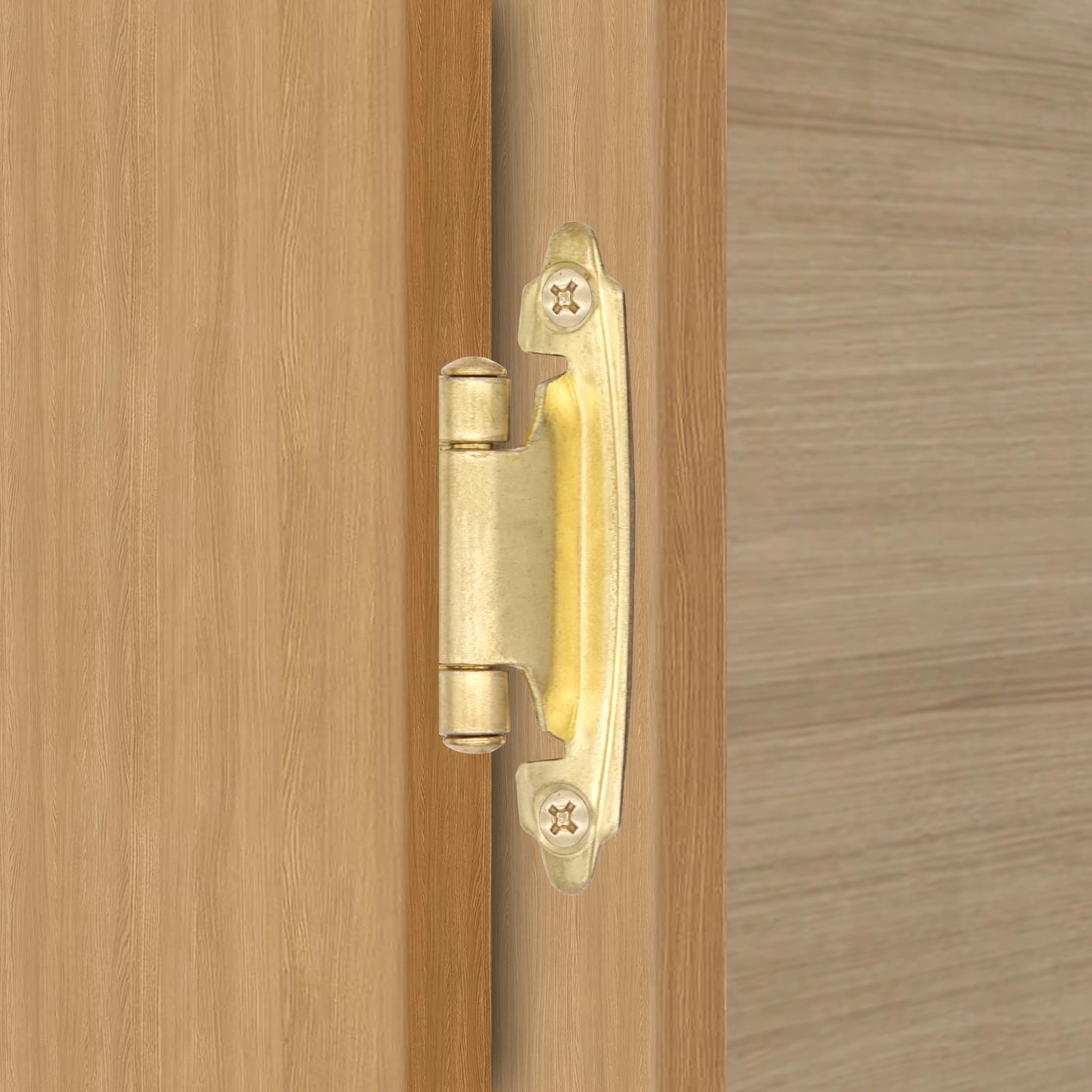 50 Pack (25 Pairs) Gold Cabinet Hinges - 1/2
