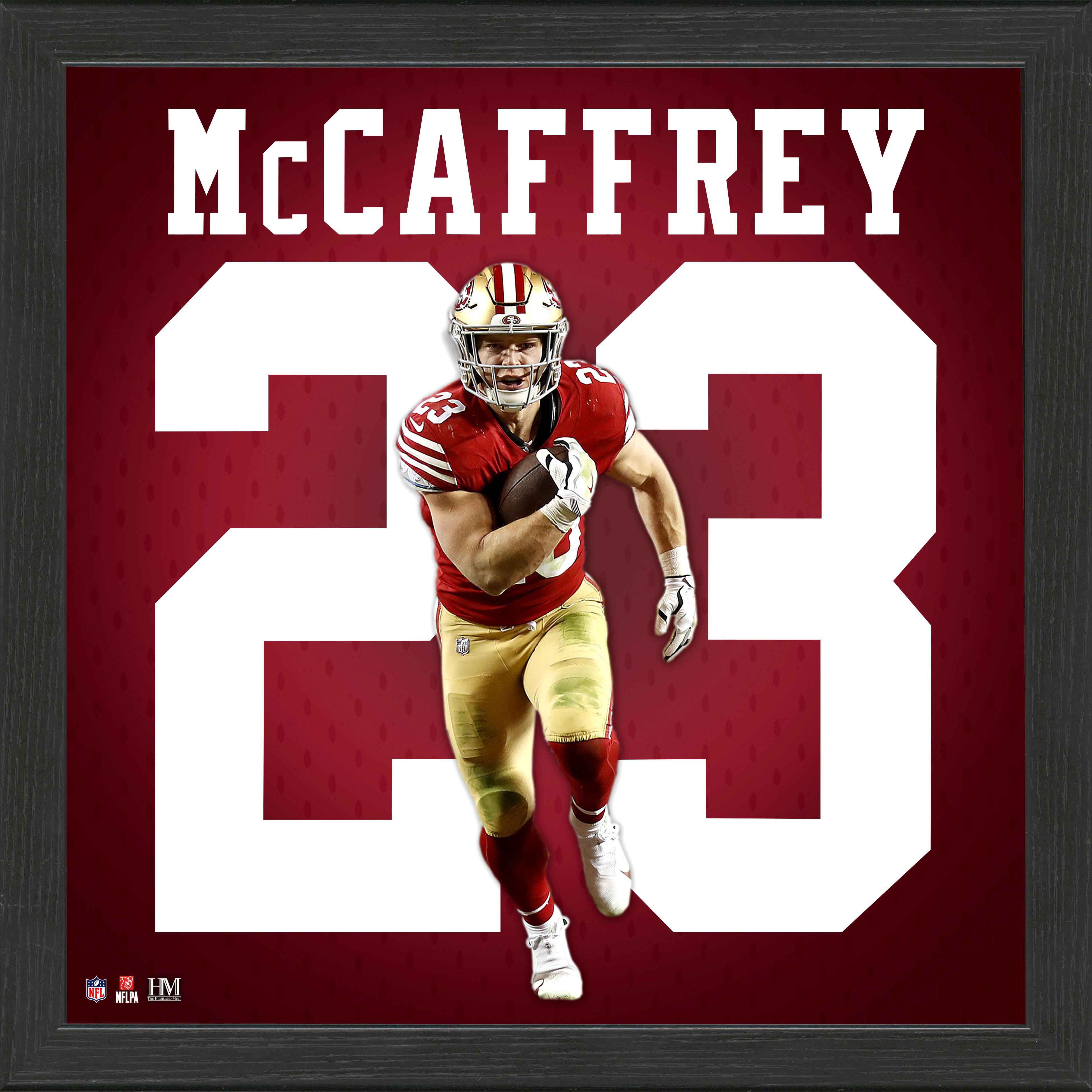 Christian McCaffrey NFL Impact Jersey Frame - Display Case for Football Jerseys - Perfect for Fan Cave, Man Cave & Sports Memorabilia Collection