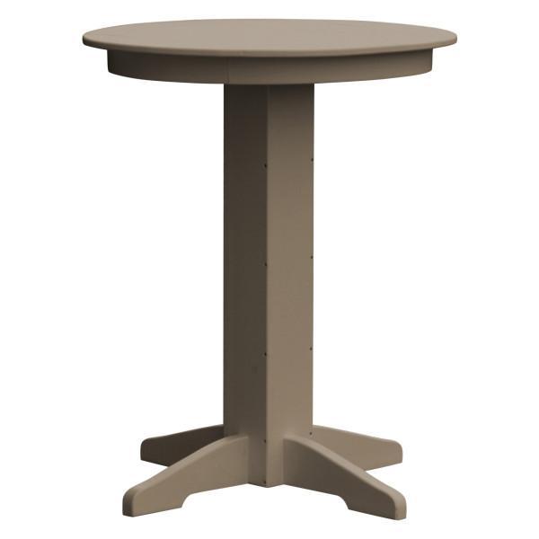 Eco-Friendly Recycled Plastic Round Bar Table - Durable Outdoor & Indoor Dining, Patio, Restaurant, Cafe, Bistro Use