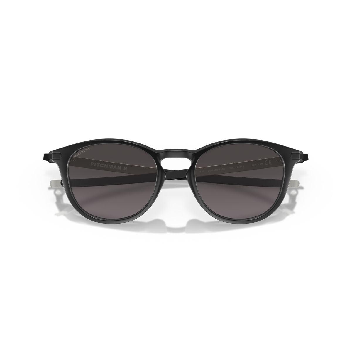 Oakley Pitchman R Sunglasses - Satin Black Frame with Prizm Grey Gradient Lenses (Model 0OO9439 943914) | Polarized Sports & Outdoor Eyewear for Running, Cycling & Driving