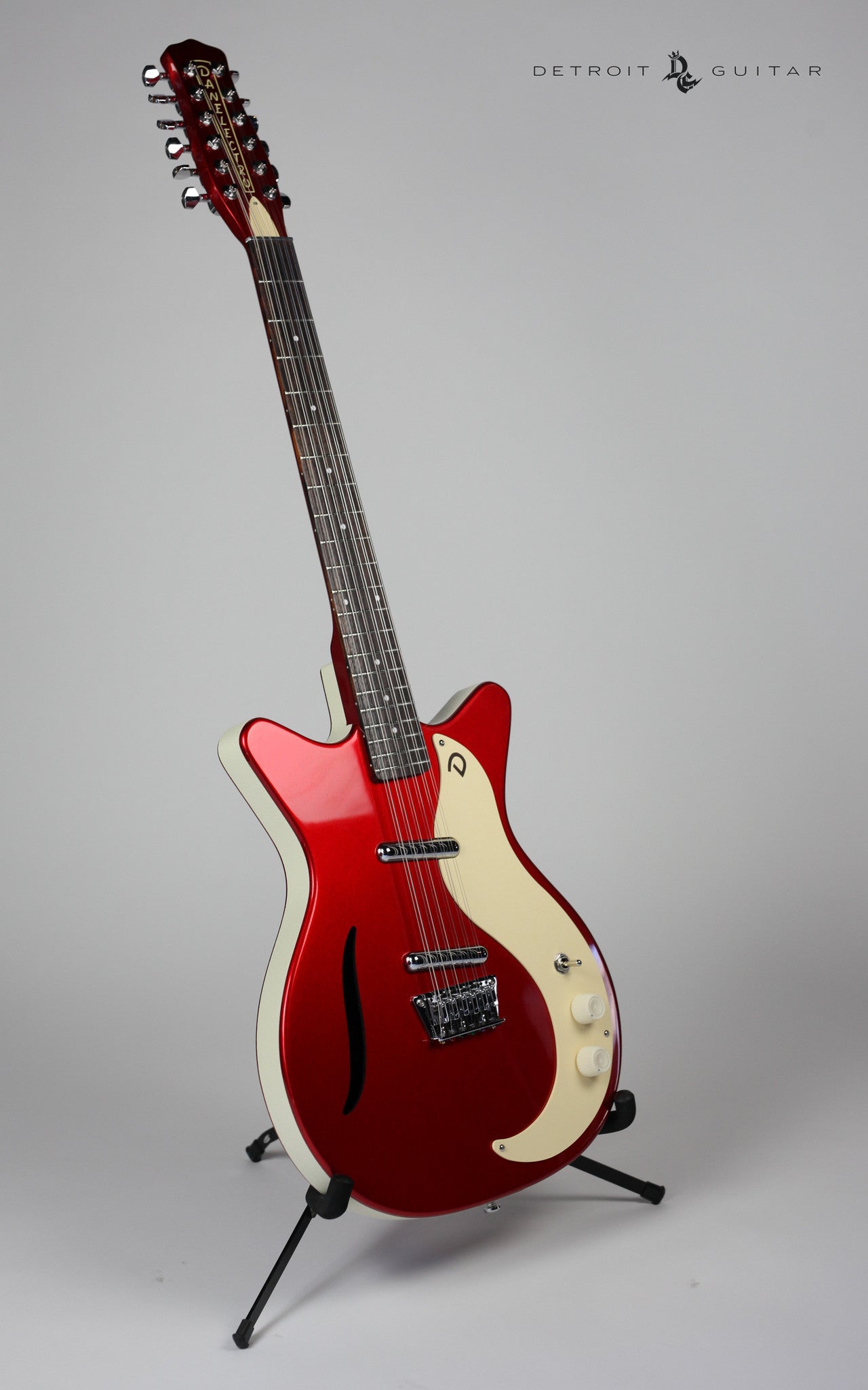 Vintage Danelectro '59 12-String Electric Guitar in Red Metallic Finish - Perfect for Rock, Blues & Retro Music Performances