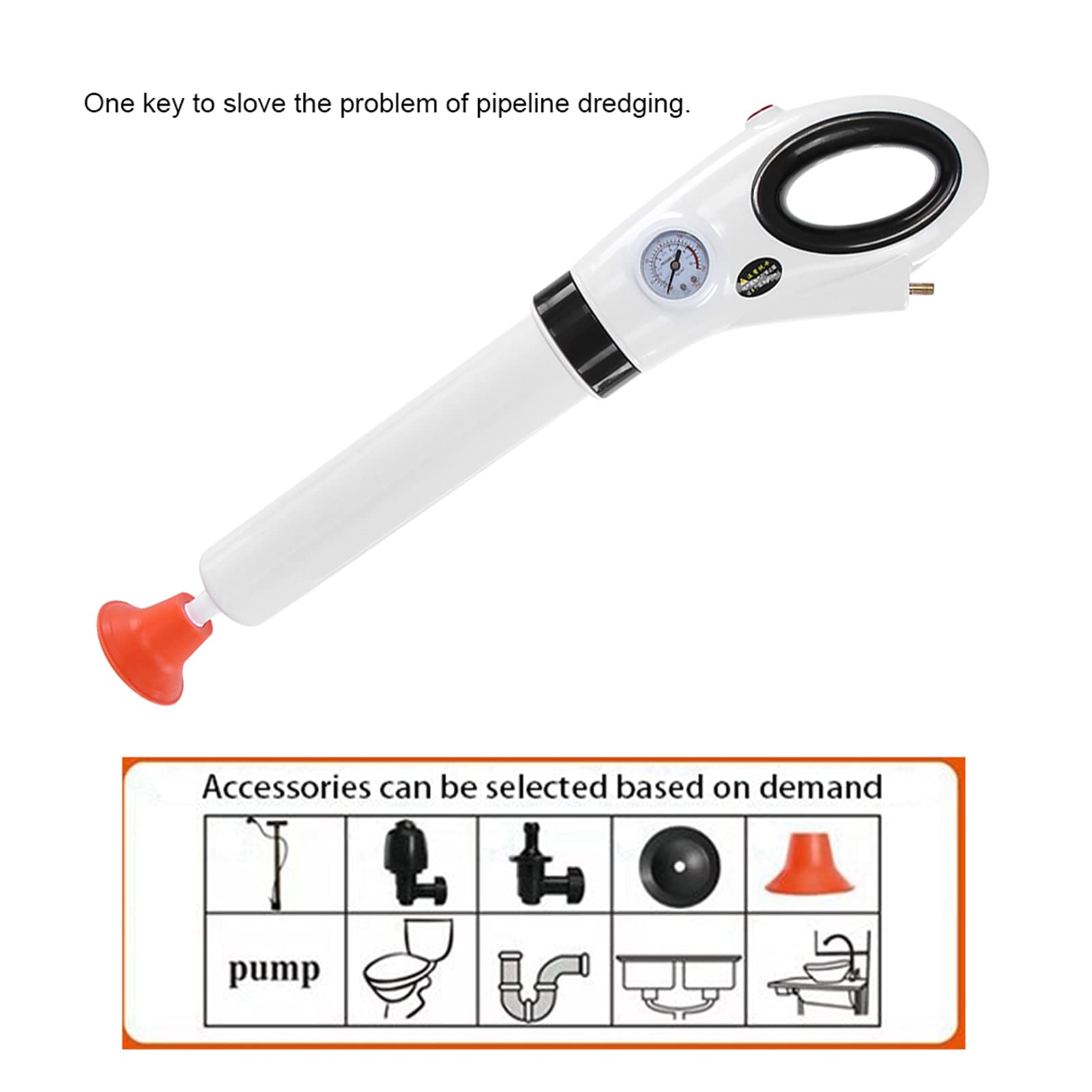High Pressure Toilet Plunger - Powerful Air Drain Blaster Pump for Clogged Pipes, Sinks & Bathtubs - Quick Unclogging Solution for Home and Commercial Use