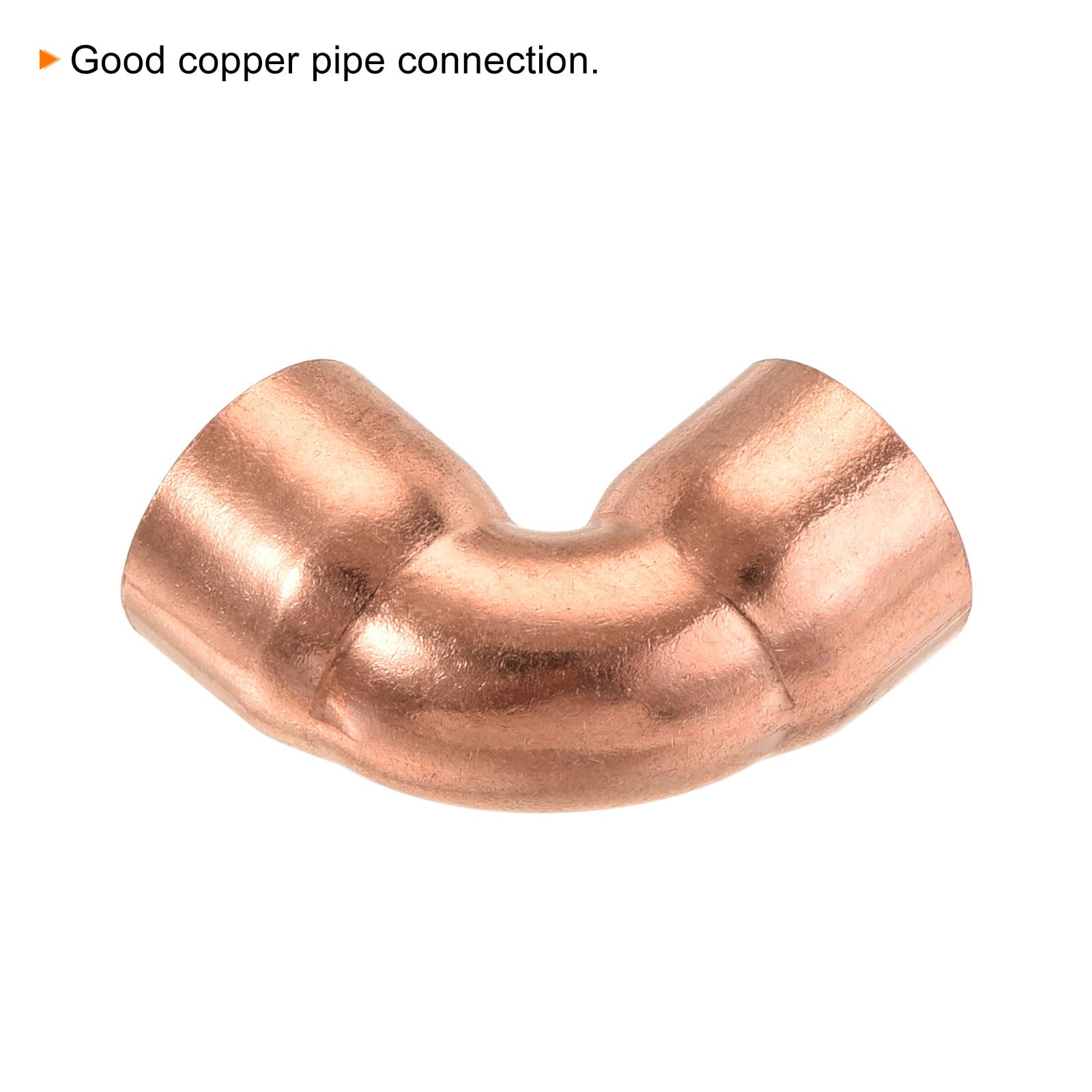 90 Degrees Elbow Copper Pipe Fitting - 1/2 Inch ID Short Turn Welding Connection for HVAC & Air Conditioning Systems - Pack of 6 - Perfect for Plumbing Repairs and DIY Projects