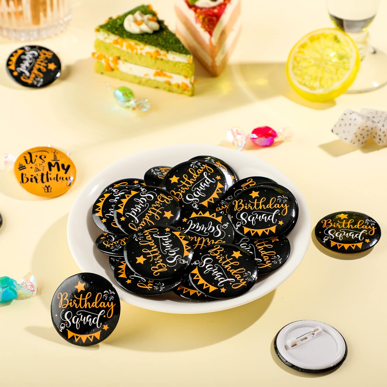 36-Piece Birthday Button Pins Set - 