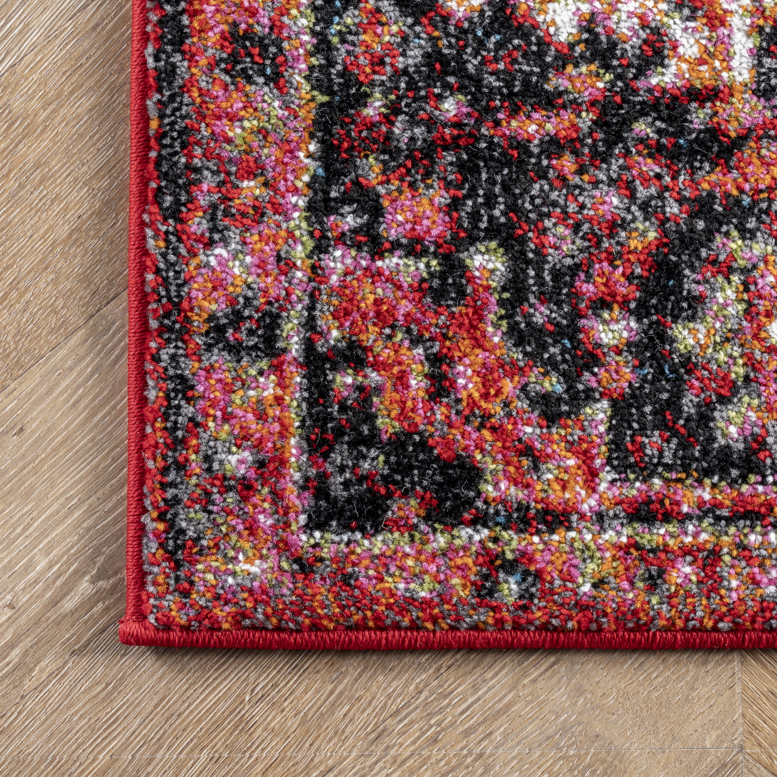 Blossom Emblem Non-Slip Indoor Outdoor Area Rug - Dark Orange Floral Design, Durable & Water-Resistant for Living Room, Bedroom, Patio, or Deck