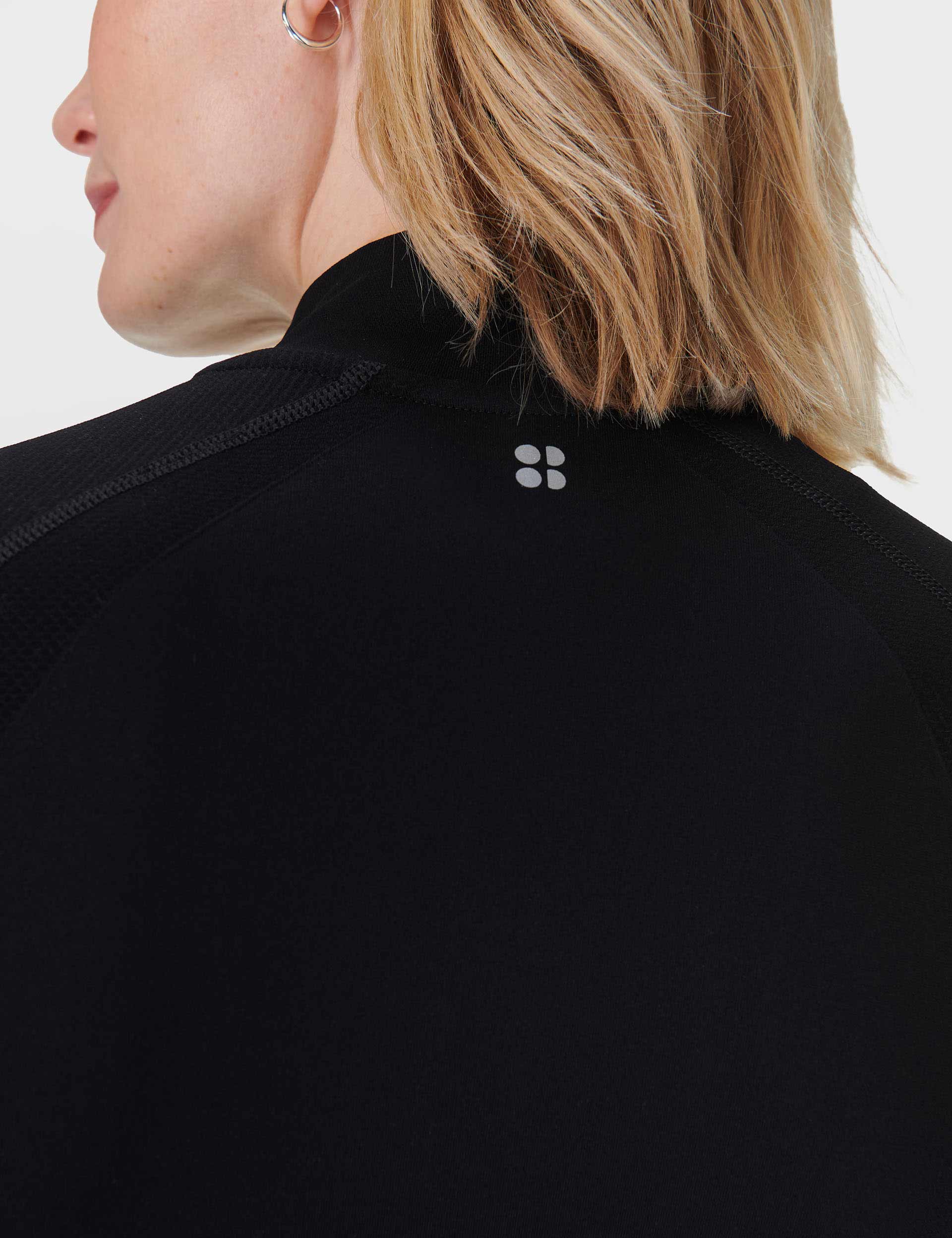 Seamless Workout Zip Up Hoodie for Athletes - Black | Gym, Running & Training Apparel