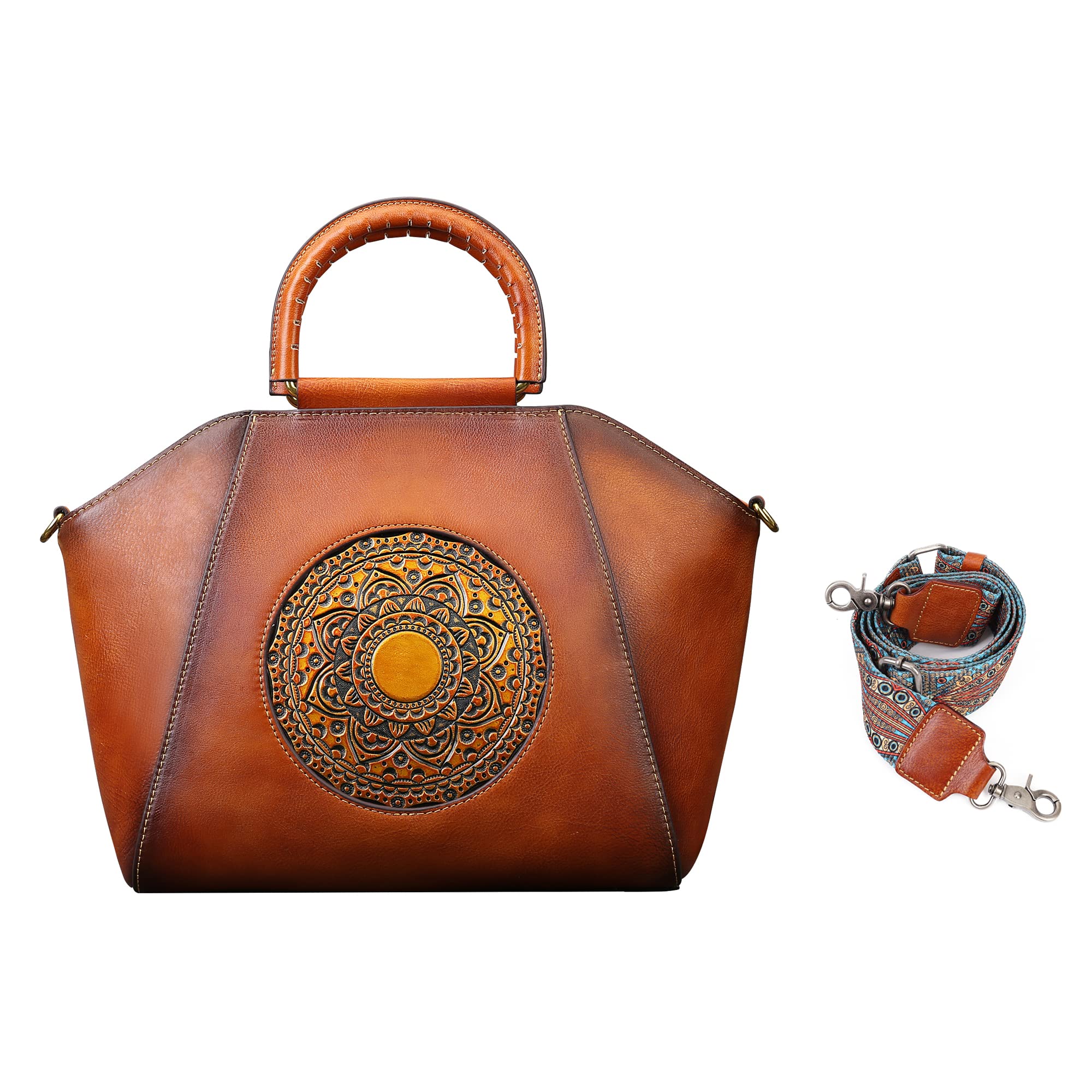 Zhuoliang Genuine Leather Handbag with Adjustable Replacement Strap - Stylish Crossbody Purse for Women, Perfect for Work, Travel & Everyday Use