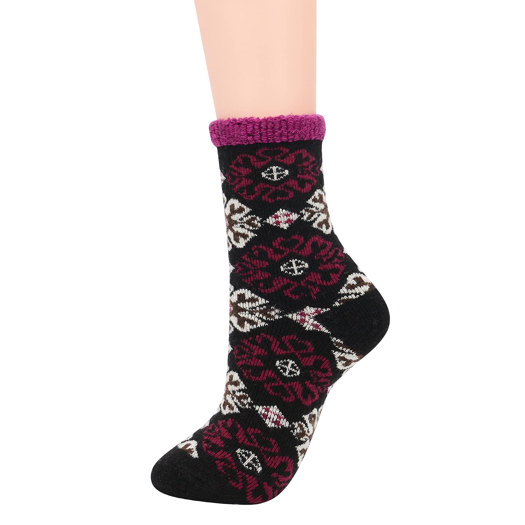 Zando Women's Wool Boot Crew Socks - Warm Cozy Thick Hiking Socks for Athletic & Outdoor Activities - Perfect for Winter, Camping, and Everyday Wear