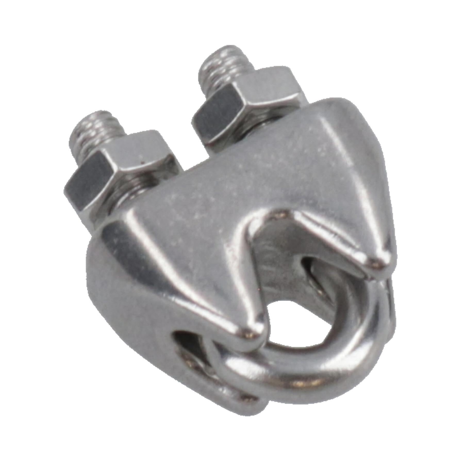 AB Tools 2mm Stainless Steel 316 Marine Grade Wire Rope Clamps (10 Pack) - Heavy Duty Cable Grips for Boating, Rigging & Outdoor Applications