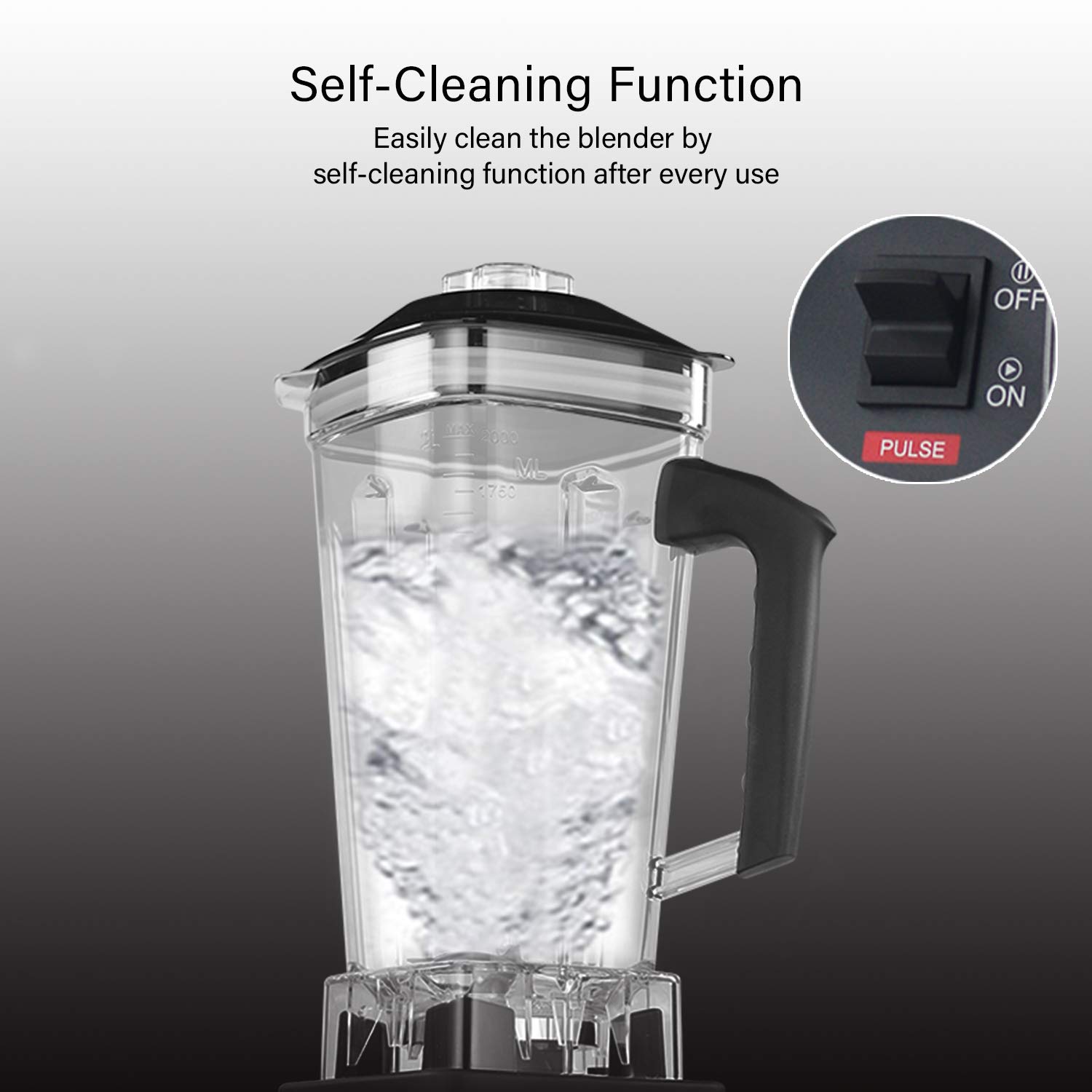 BioloMix 2200W Professional Countertop Blender - High Power Commercial & Home Blender with Timer for Smoothies, Ice Crushing, Frozen Fruits, Soup Making - Perfect for Kitchens, Restaurants & Smoothie Bars