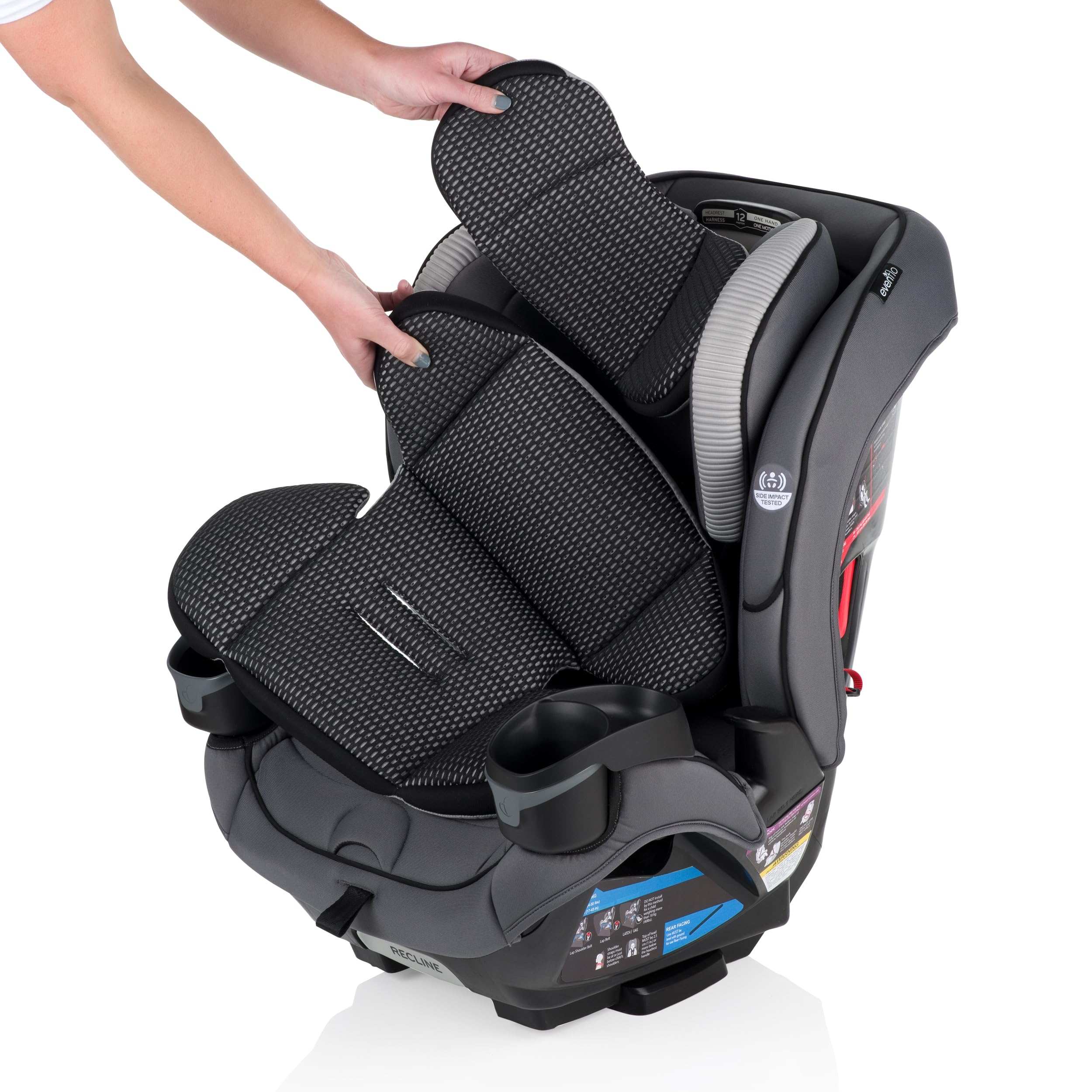 Evenflo EveryFit 3-in-1 & All4One Convertible Car Seat - Winston Gray | Rear-Facing, Forward-Facing & Booster Seat | Safe & Comfortable for Infants to Toddlers | Perfect for Family Travel & Daily Commutes
