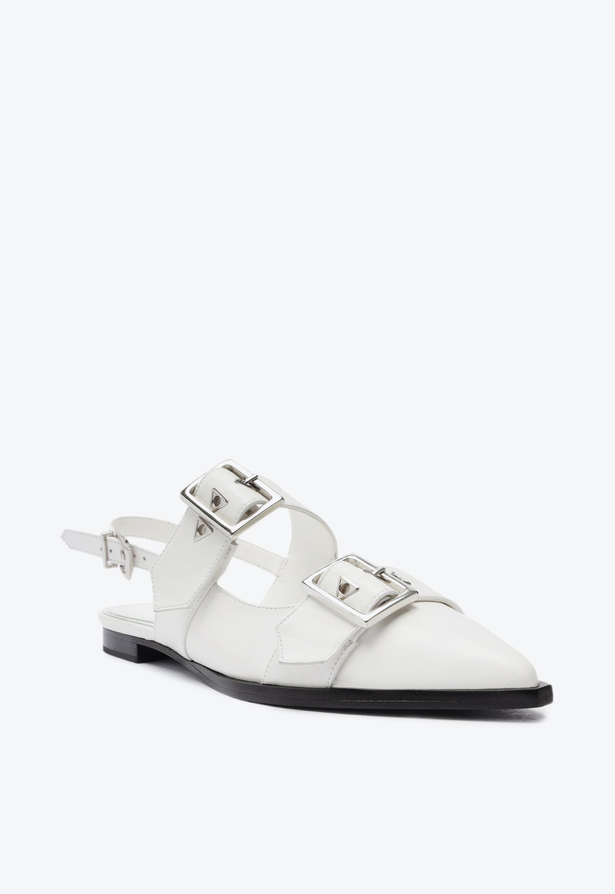 Darla Sling Leather Flat Shoes - Women's Comfortable Casual Slip-On Flats for Walking, Work & Everyday Wear
