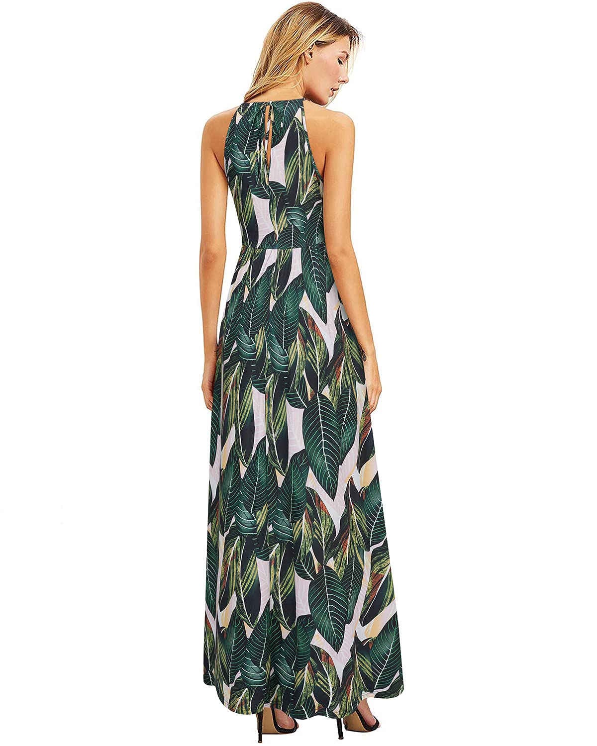 KILIG Women's Summer Maxi Dress 2025 - Casual Sleeveless Floral Sundress with Side Slit, Flowy Long Beach Dress for Vacation, Pool Party & Outdoor Date Night