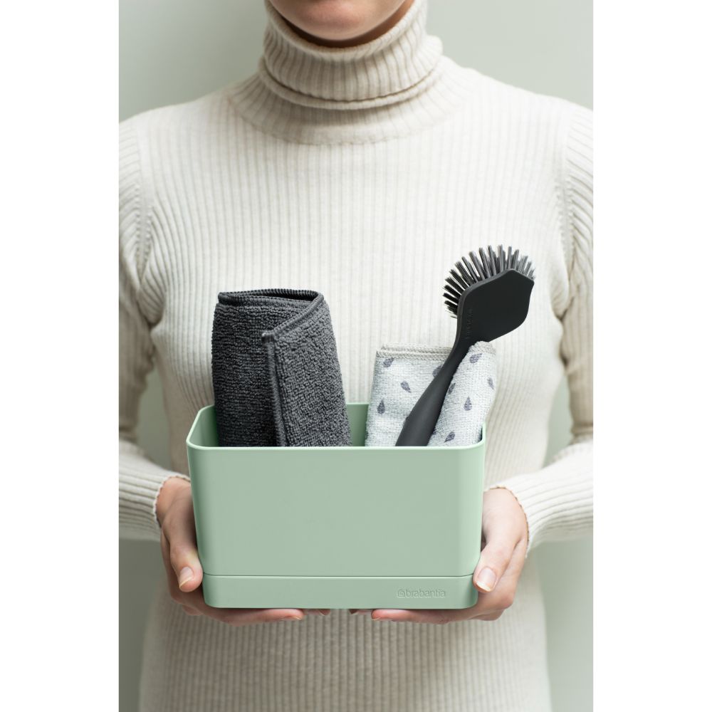Premium Jade Green Sink Organizer - Durable Kitchen Countertop Storage Tray for Sponges, Soap & Utensils - Perfect for Small Spaces & Apartment Living