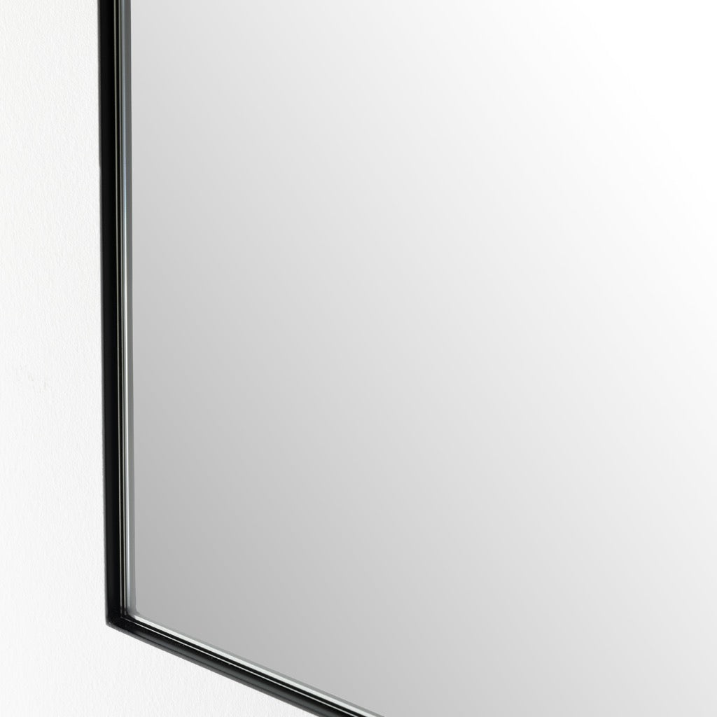 Georgina Small Wall Mirror - Iron Matte Black Frame for Bathroom, Bedroom & Entryway Decor