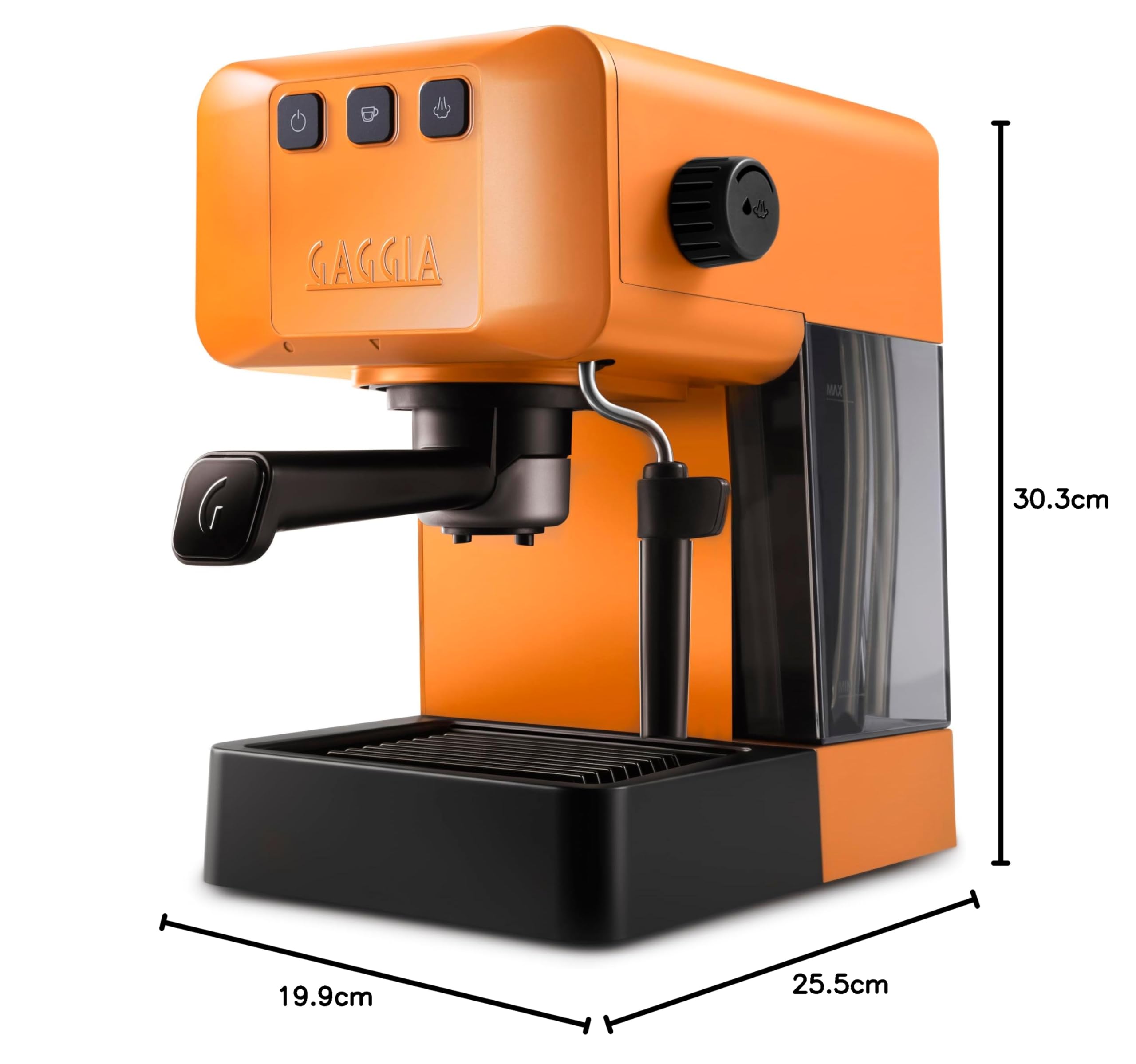 Gaggia EG2109 ORANGE Manual Espresso Coffee Machine for Ground Coffee & Pods, Creamy Espresso System with Automatic Pre-Infusion, 15 Bar Pressure, 2023 New Model, 100% Made in Italy - Perfect for Home Baristas & Coffee Lovers