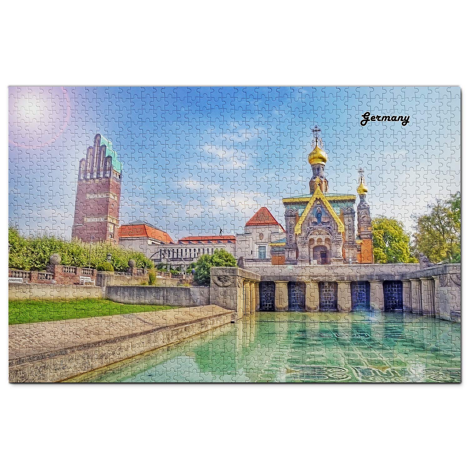 Germany Darmstadt 1000-Piece Wooden Jigsaw Puzzle - Travel Souvenir & Home Decor Artwork for Adults & Teens - Perfect for Relaxation, Family Game Night & Wall Display