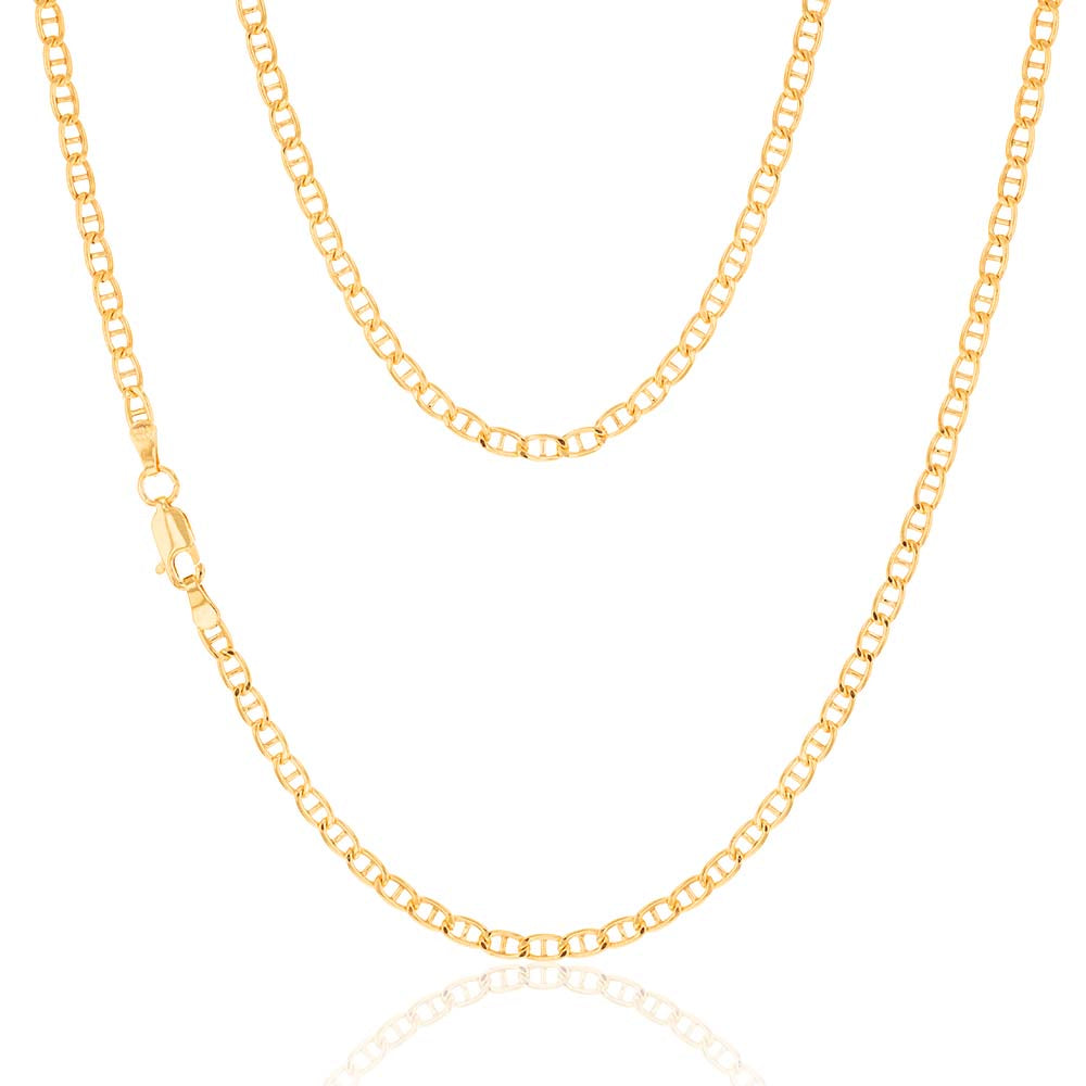 9ct Silver Filled Yellow Gold Anchor Chain 45cm - Elegant Jewelry for Women, Perfect for Layering, Gifts & Everyday Wear