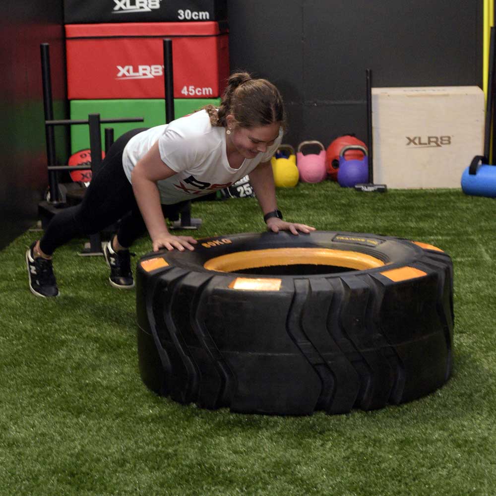 XLR8 Strongman Fitness Tire 120kg - Heavy Duty Rubber Gym Tire for Strength Training, CrossFit & Outdoor Workouts