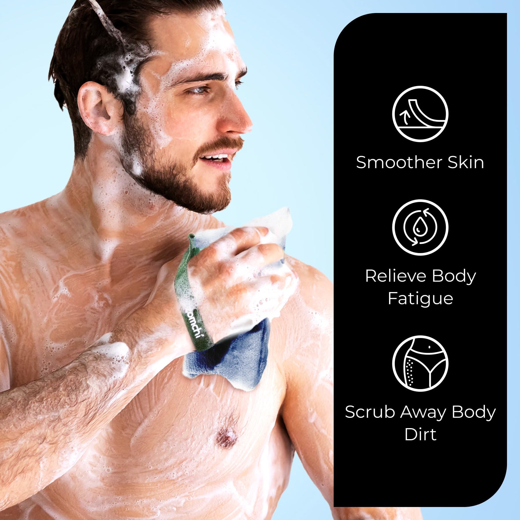 ZOMCHI 2-Pack Exfoliating Soap Saver Bags - Dual Texture Soap Pouch for Body Wash & Gentle Skin Exfoliation (Blue) | Perfect for Shower, Travel & Eco-Friendly Bath Routine