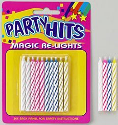 Magic Re-Light Trick Birthday Candles - Pack of 10 | Self-Igniting Novelty Candles for Birthday Cakes, Parties & Celebrations