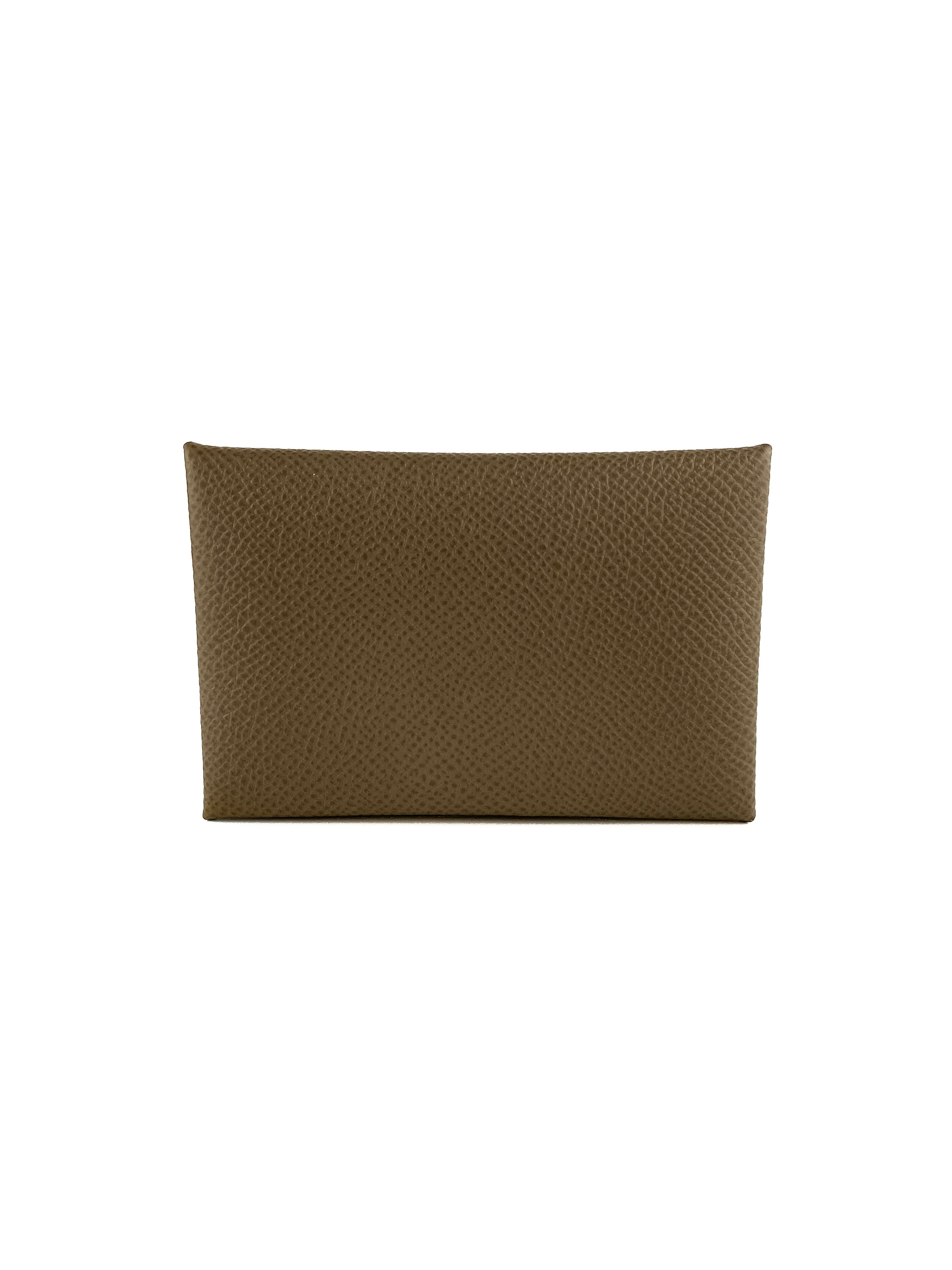 Hermes Etoupe Calvi Card Holder - Premium Leather Wallet for Men & Women | Slim RFID Blocking Credit Card Holder | Perfect for Travel, Business & Everyday Use
