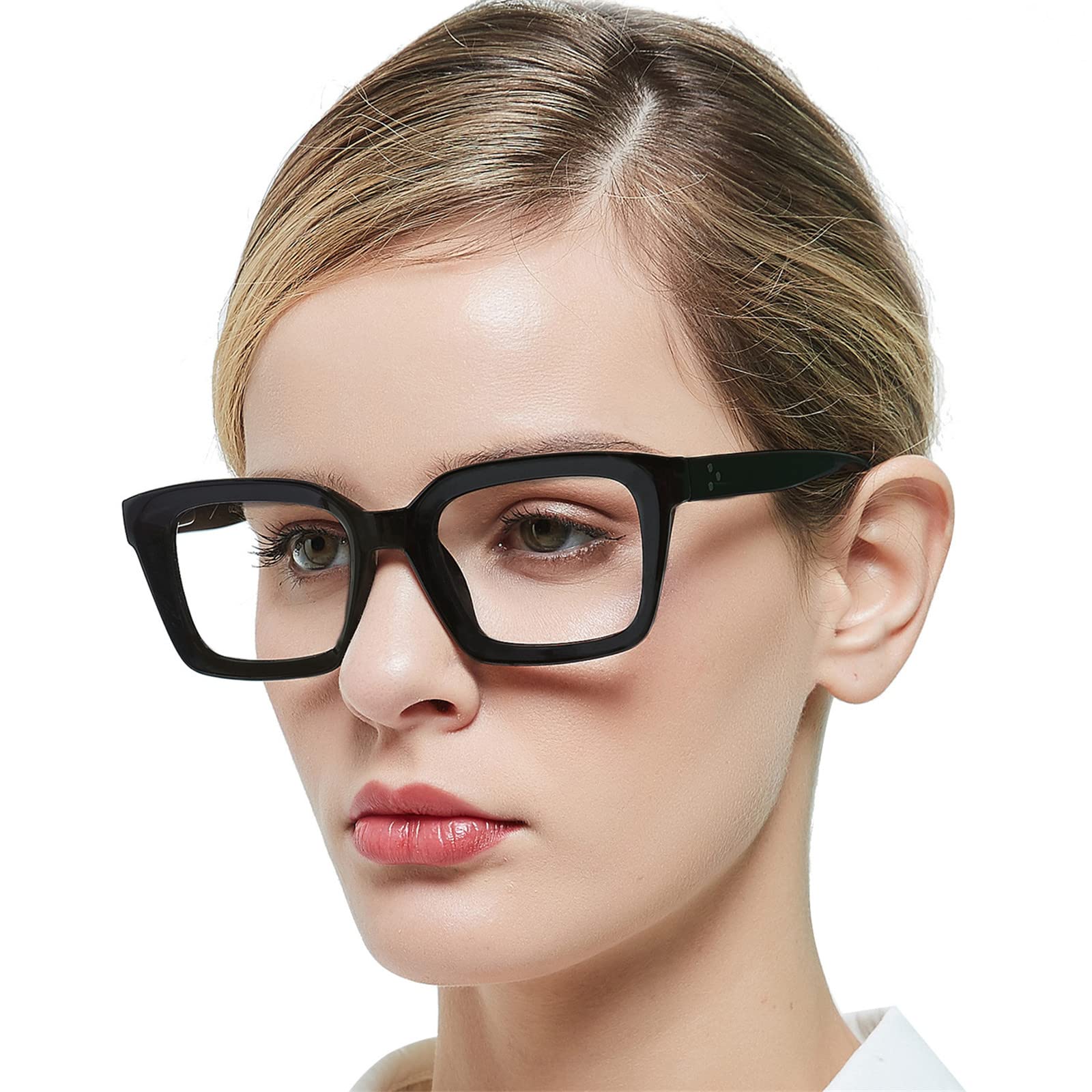 Blue Light Blocking Reading Glasses for Women - MARE AZZURO Computer Readers with Anti-Glare Lenses (0.00 to 6.00 Strength, Black Frame) - Perfect for Office Work, Screen Time & Night Reading
